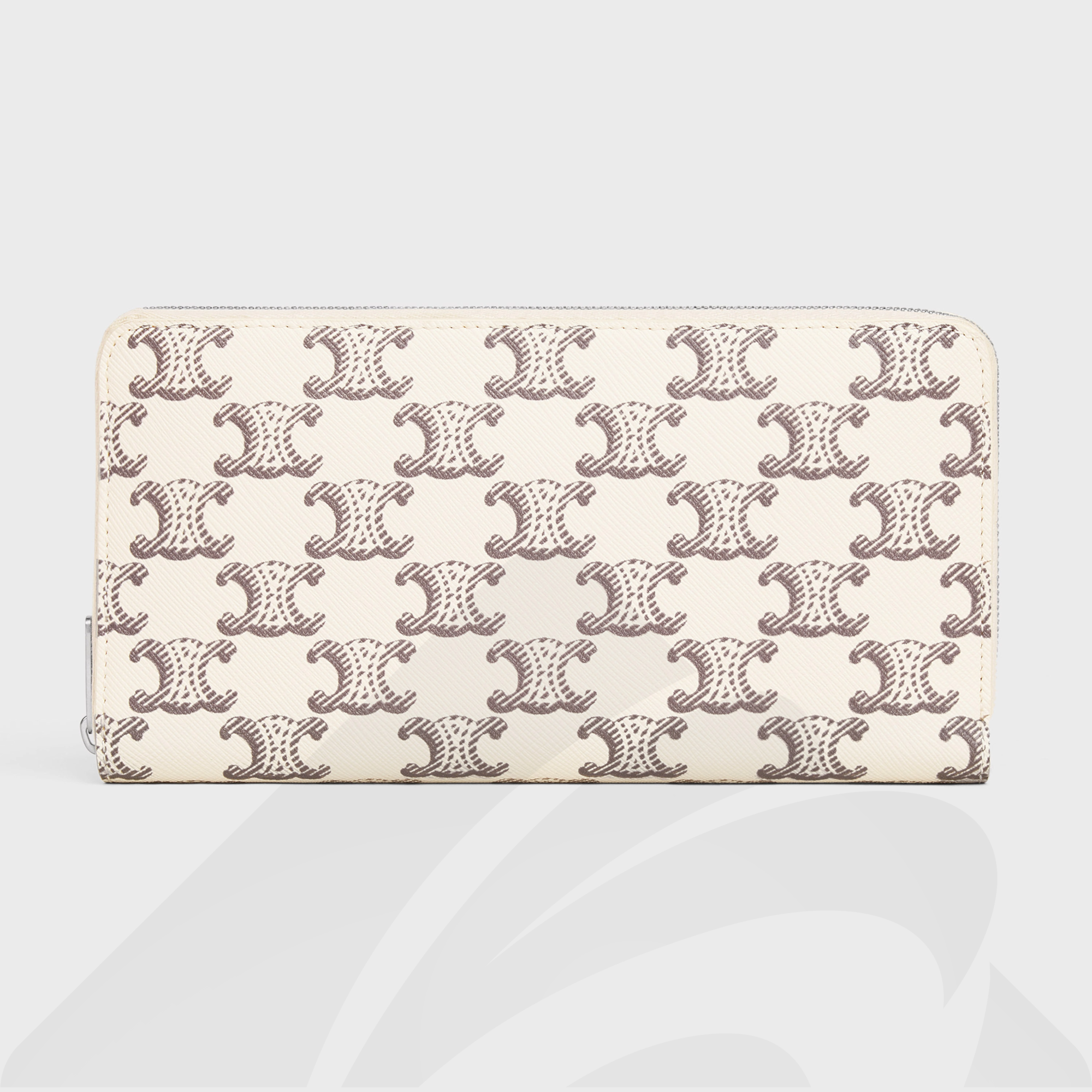 セリーヌ ラージ ジップウォレット   素材:トリオンフ キャンバス 色:(タン / エクリュ)