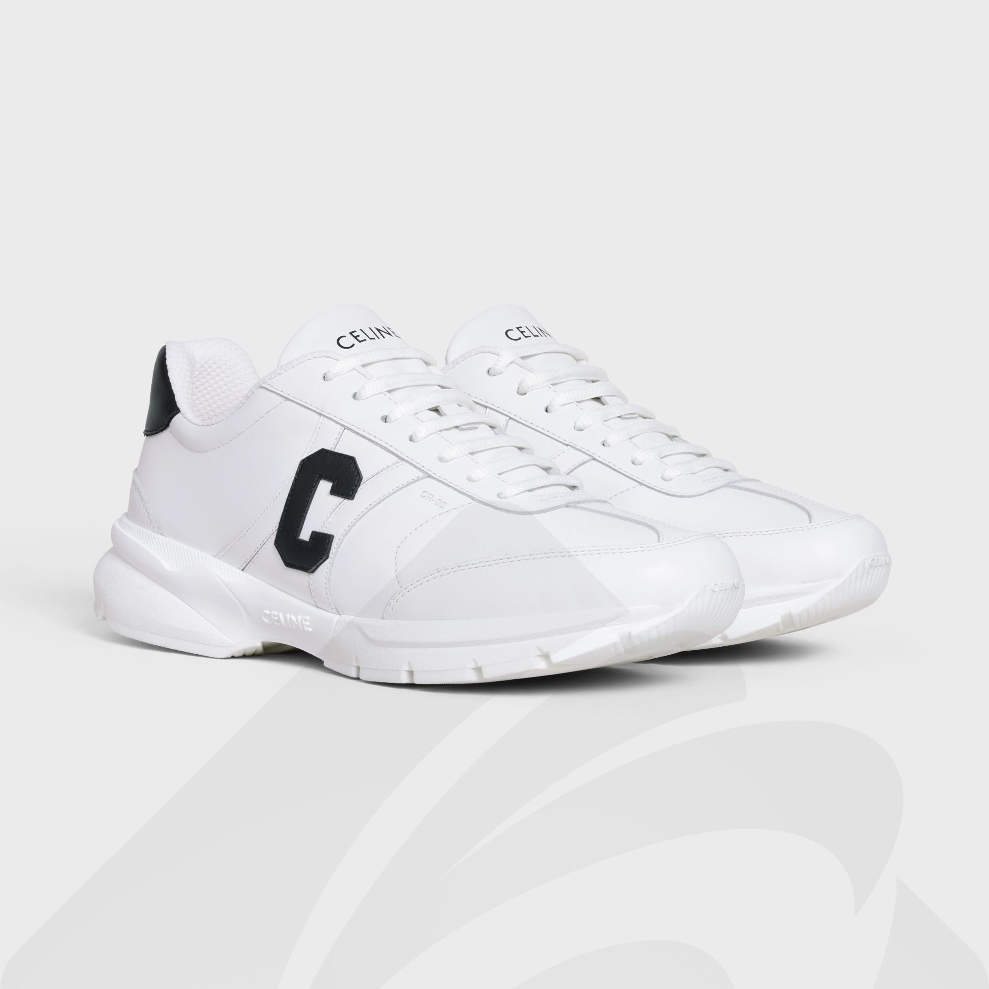 セリーヌ CELINE ランナー CR-02 レースアップ ロースニーカー 素材:カーフスキン 色:・オプティックホワイト / ブラック