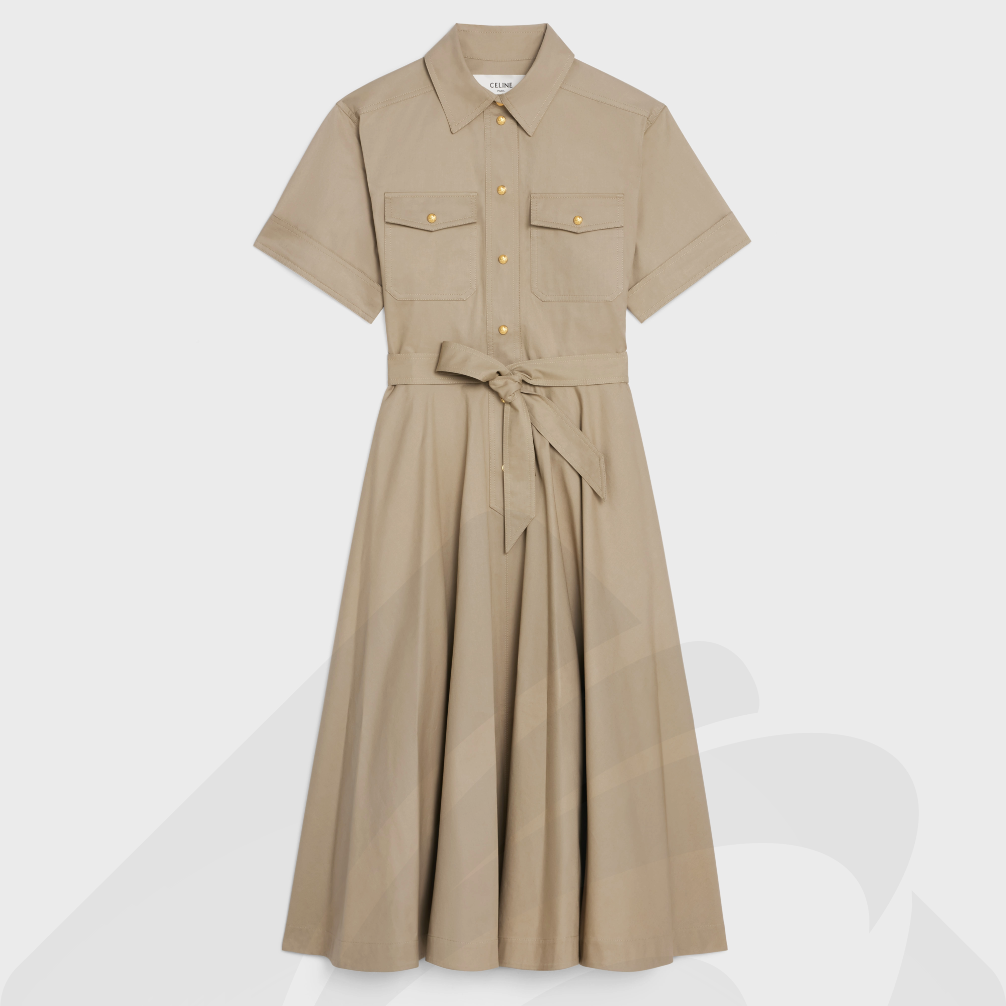 セリーヌ サファリドレス  素材:軽量ギャバジン 色:・ベージュ