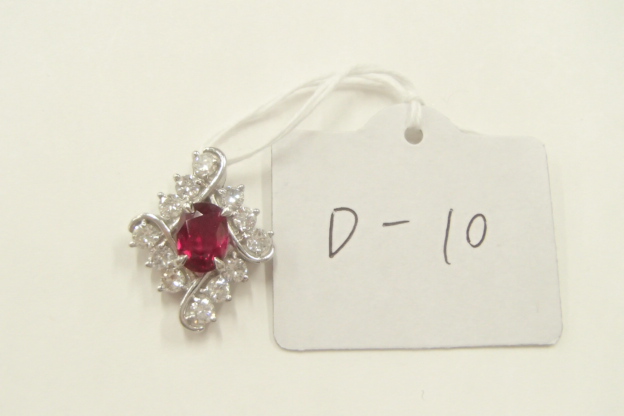 Pt900  ルビー  5.9g  1.58ct  0.94ct