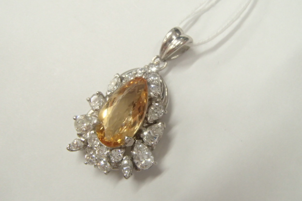 pt900 インペリアルトパーズﾞ 8.6g 3.953ct 1.474ct