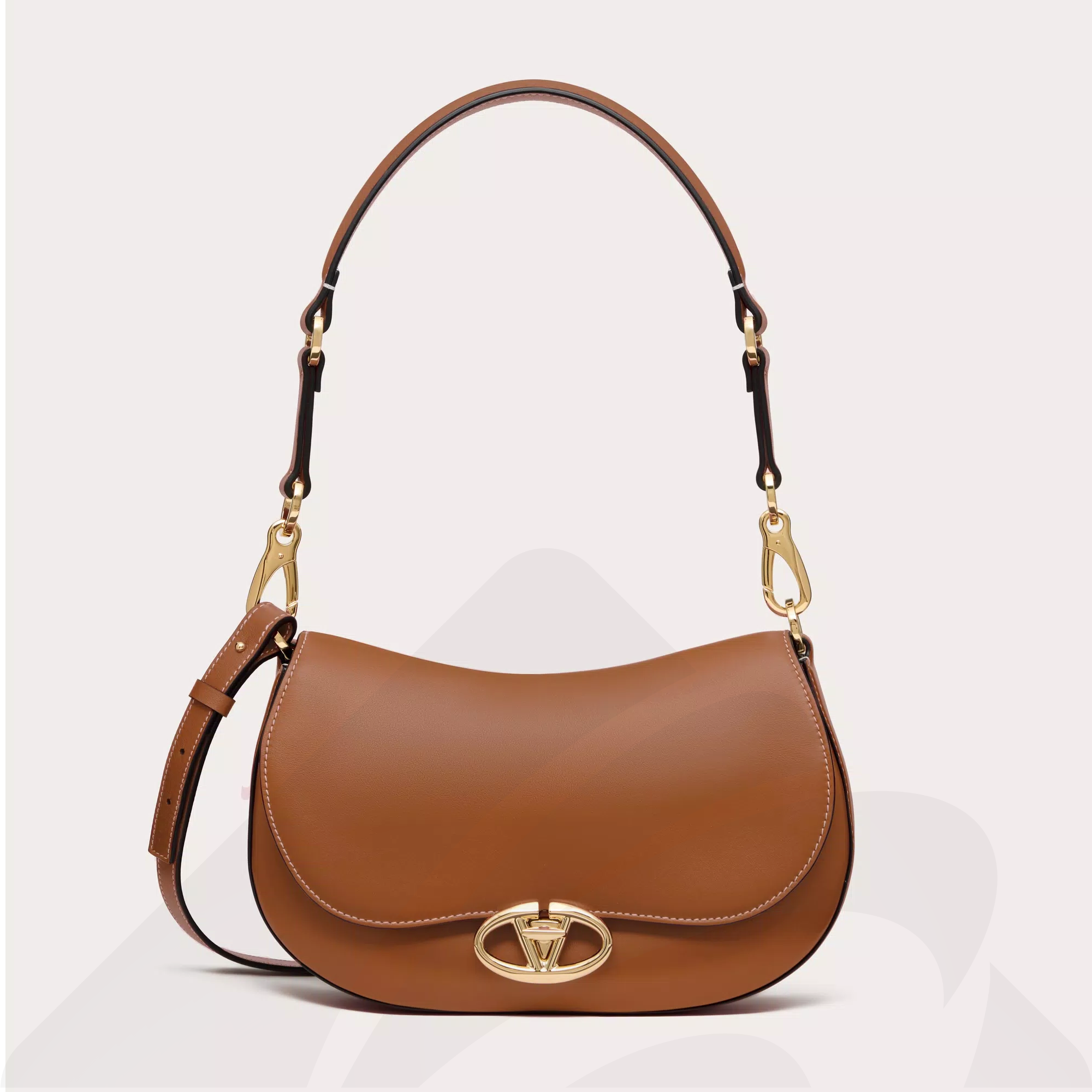 ヴァレンティノ ヴァレンティノ ガラヴァーニ オーバル ナッパ カーフスキン スモール 素材: 色:ベージュ