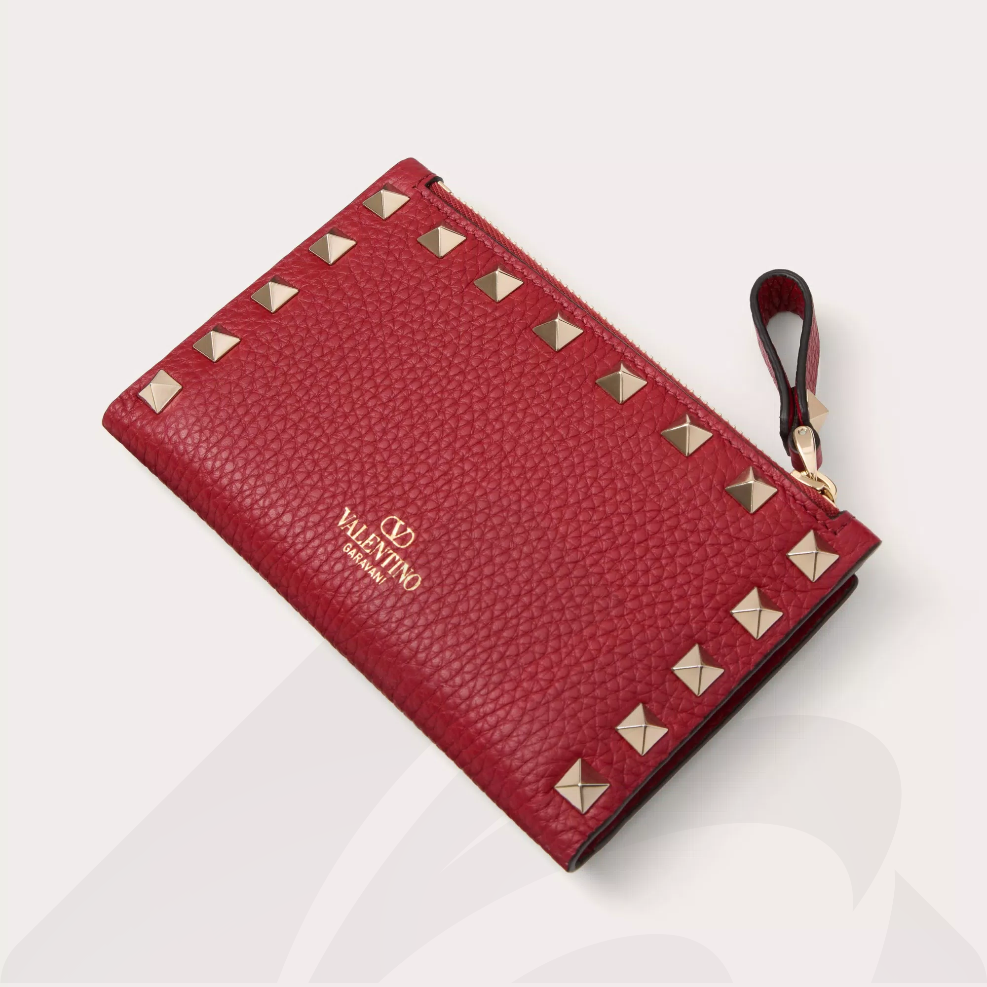 ヴァレンティノ ロックスタッズ グレインカーフスキン 素材:-- 色:ロッソヴァレンティノ(レッド)