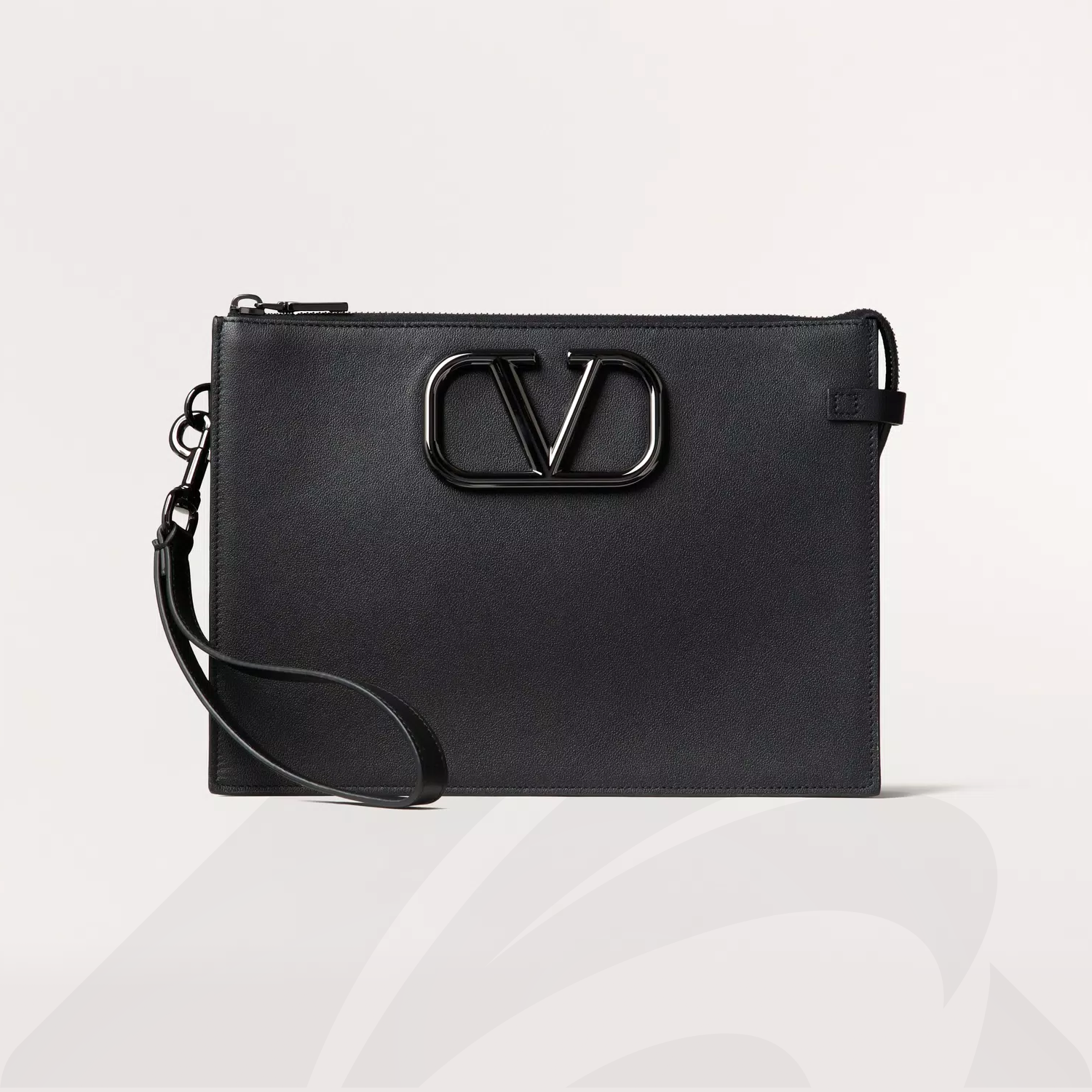 ヴァレンティノ Vロゴ シグネチャーカーフスキン 素材: 色:ブラック