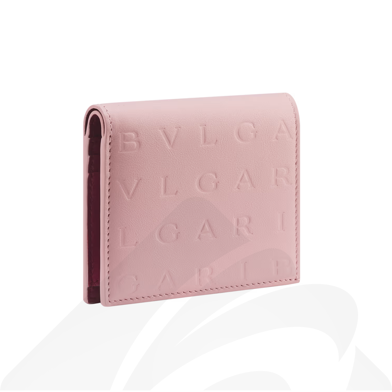 ブルガリ ブルガリロゴ インフィニートゥム 二つ折り財布  素材:カーフレザー 色:ピンク