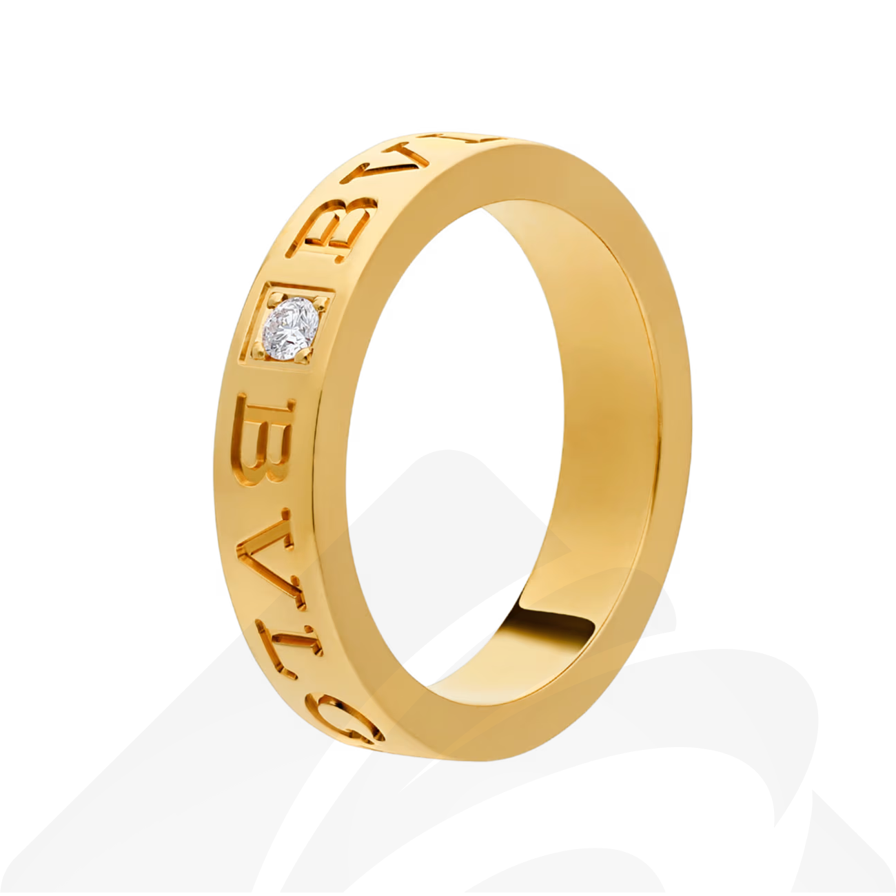 バレンシアガ ビー・ゼロワン リング  素材:18Kイエローゴールド、ダイヤモンド 色:イエローゴールド