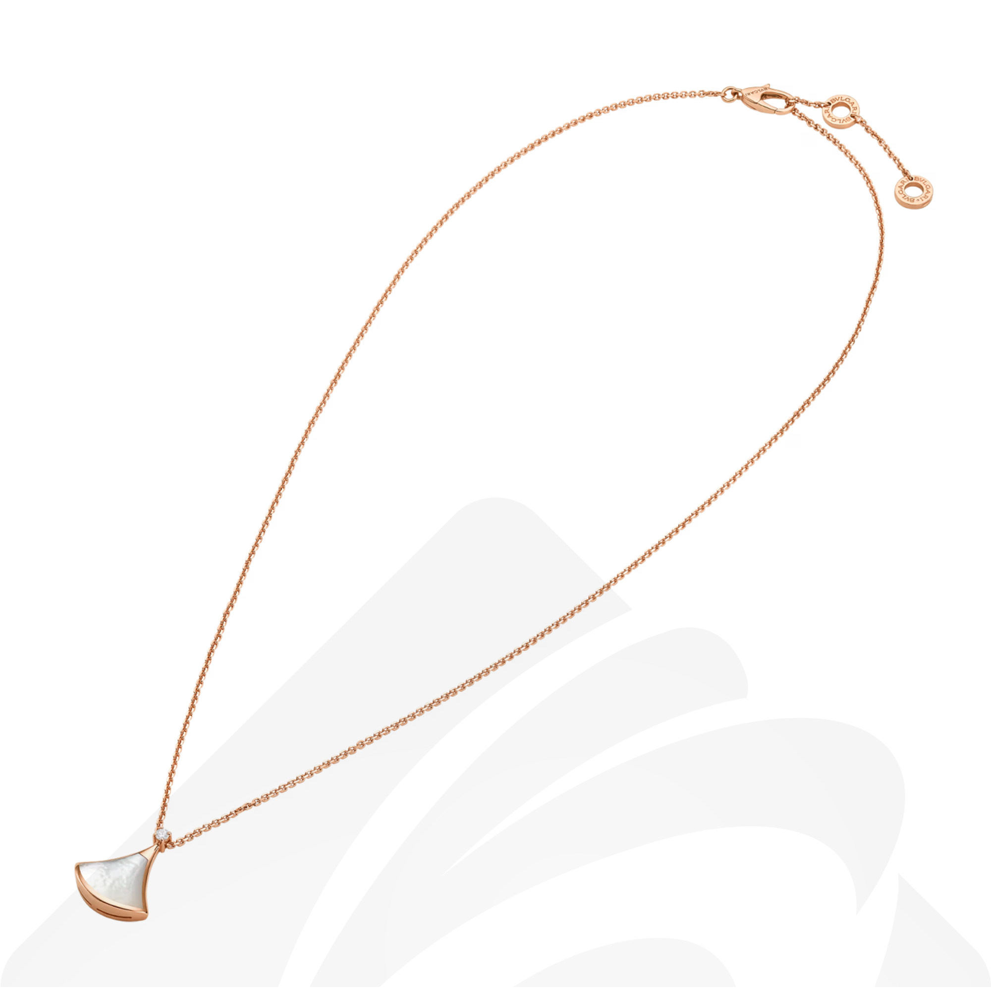 バレンシアガ ディーヴァ ドリーム ネックレス  素材:18Kピンクゴールド、ダイヤモンド、マザー・オブ・パール 色:ピンクゴールド