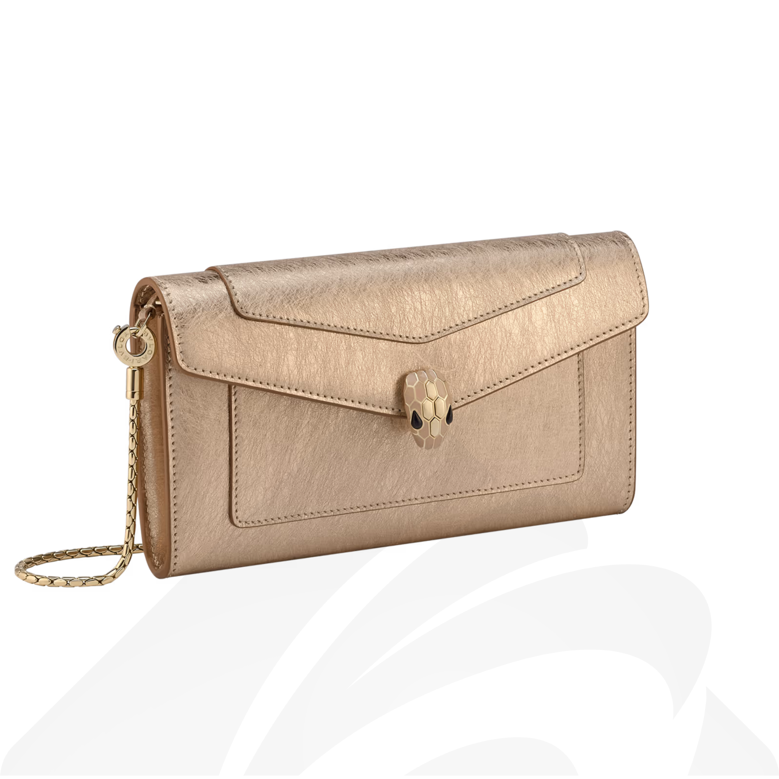 ブルガリ セルペンティ フォーエバー チェーンウォレット  素材:カーフレザー 色:ライトゴールド