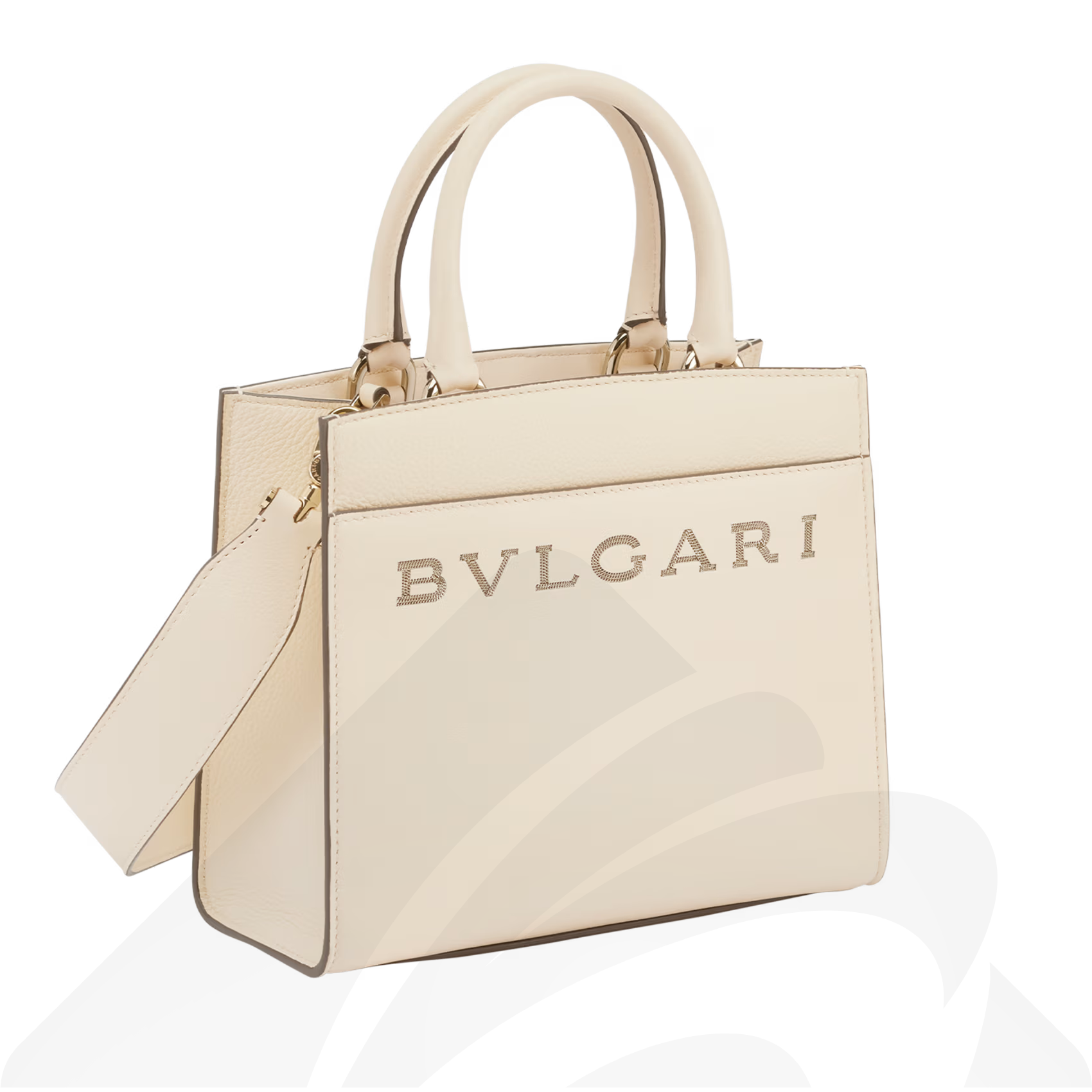 バレンシアガ ブルガリロゴ トート 素材:カーフレザー 色:アイボリー/ブラック