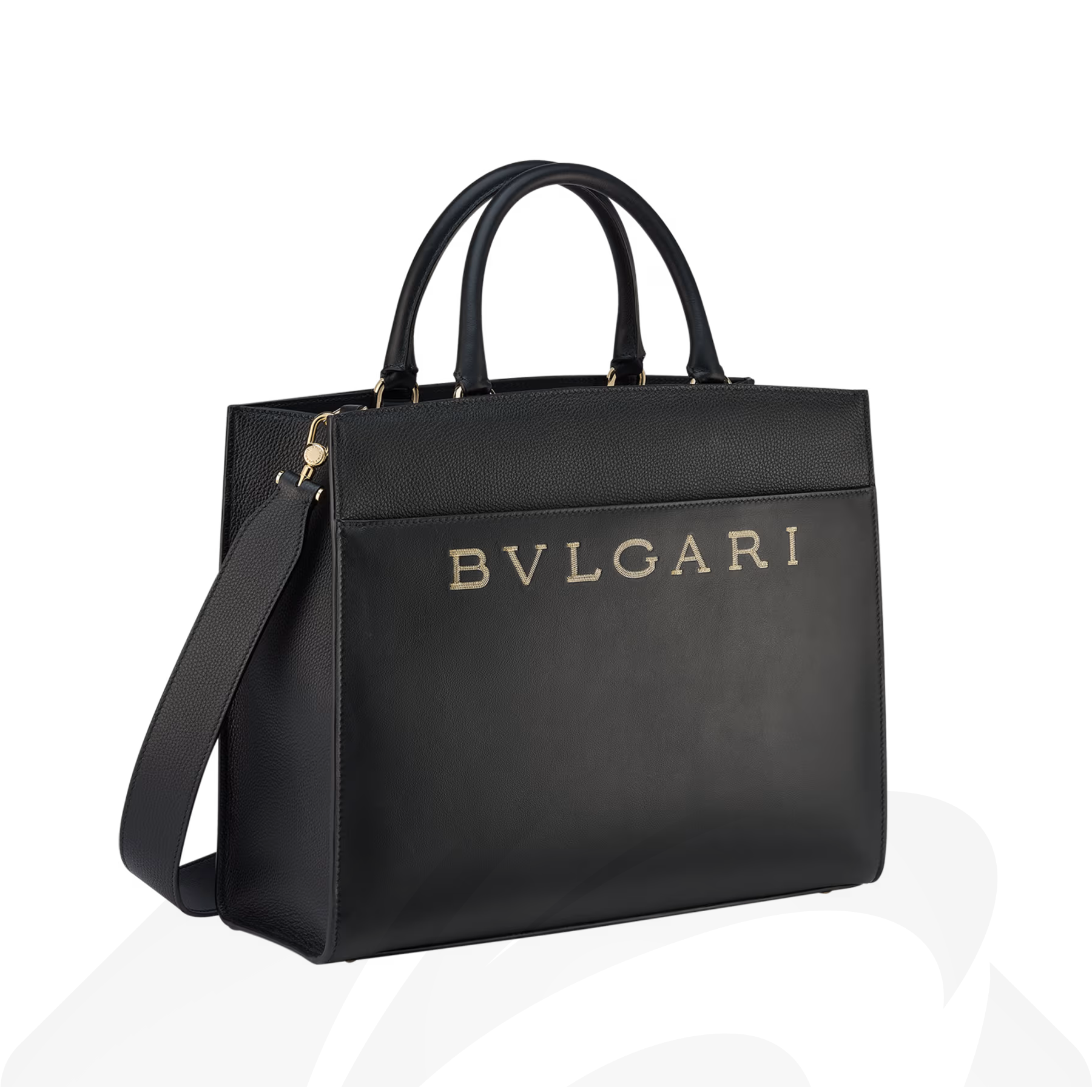 バレンシアガ ブルガリロゴ トート 素材:カーフレザー 色:ブラック/アイボリー