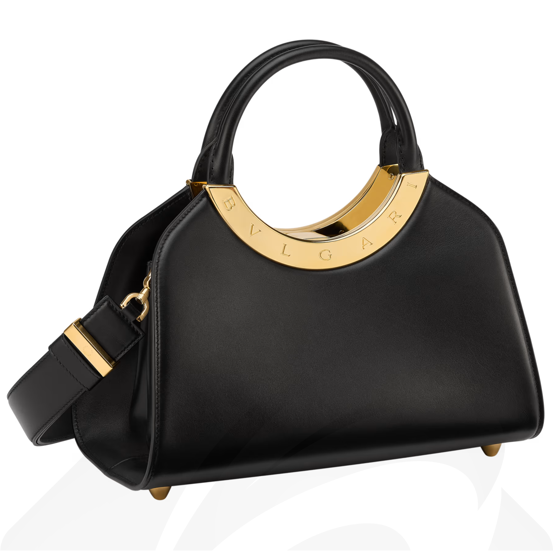 バレンシアガ ブルガリ ローマ ミディアム トップハンドルバッグ 素材:カーフレザー 色:ブラック
