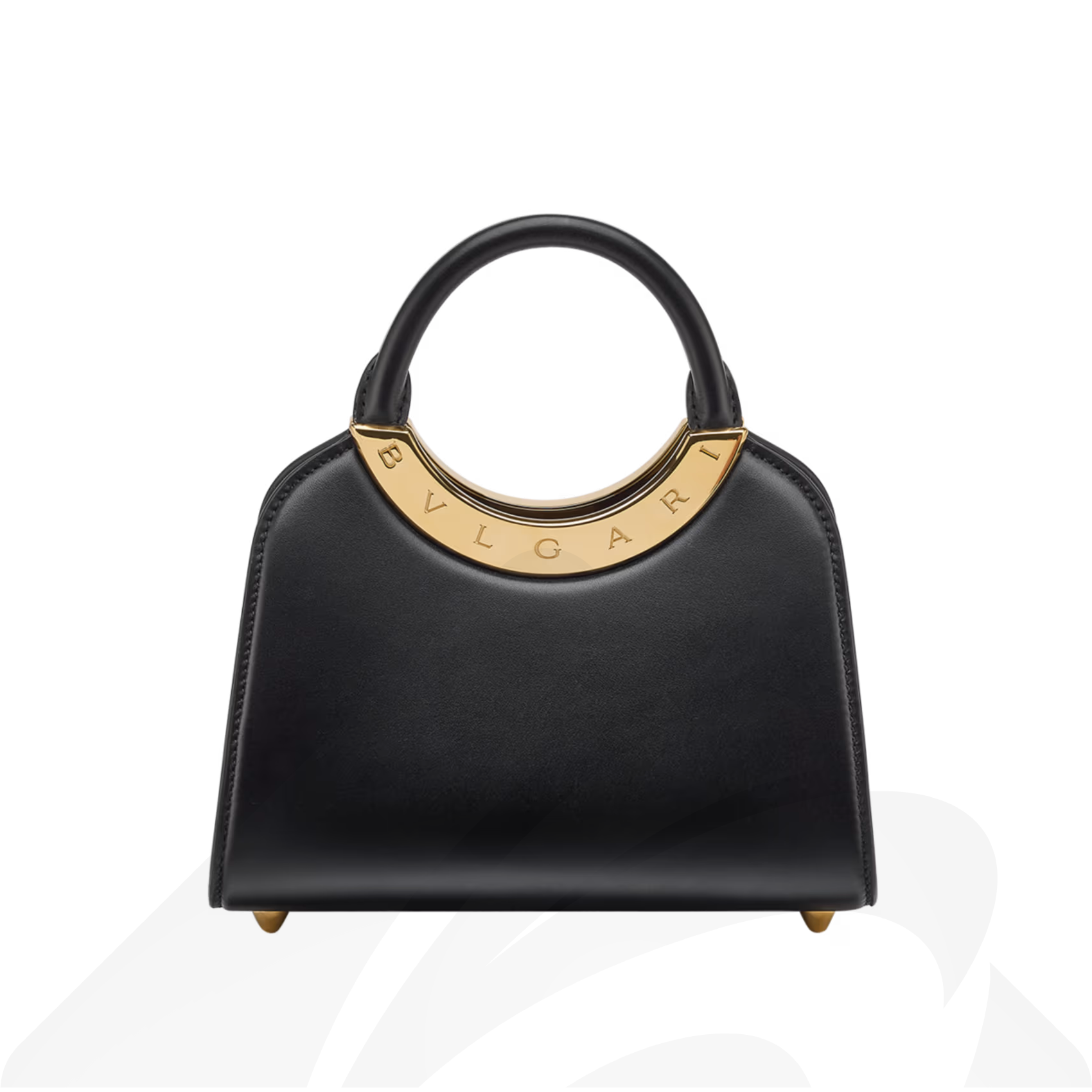 バレンシアガ ブルガリ ローマ ミニ トップハンドルバッグ 素材:カーフレザー 色:ブラック/ホワイト/ゴールド