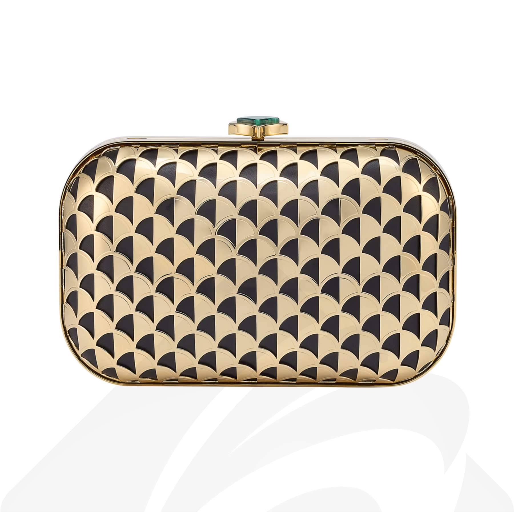 バレンシアガ Calla クラッチ 素材:メタル、ナッパレザー 色:ブラック/ホワイト