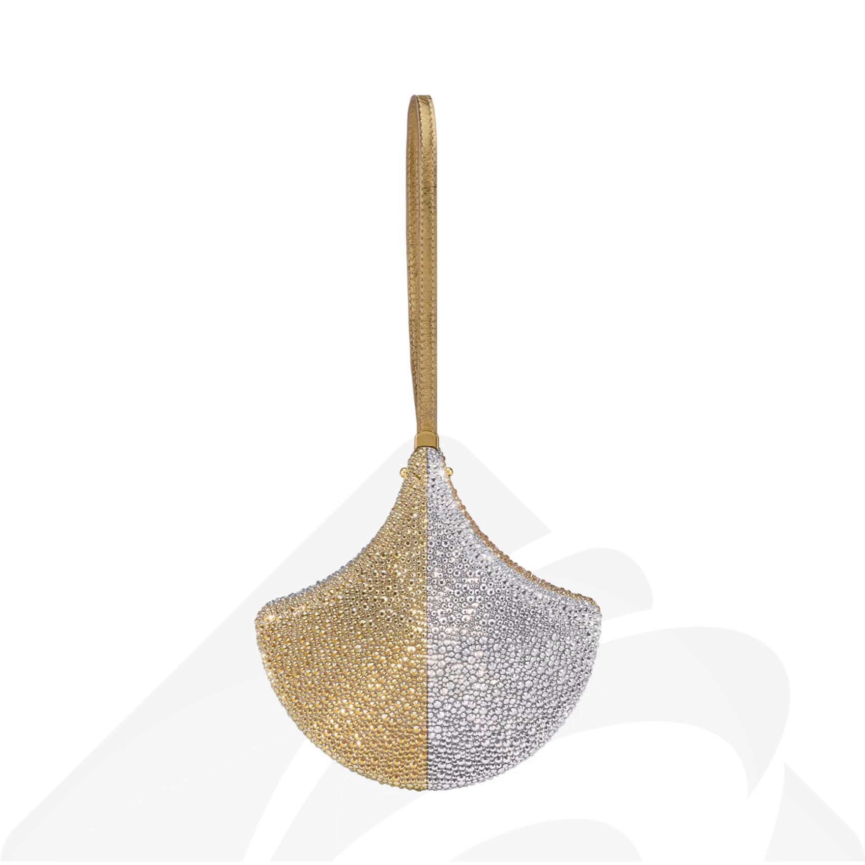 バレンシアガ Ginkgo クラッチ 素材:クリスタル、スエード 色:ゴールド/マルチカラー