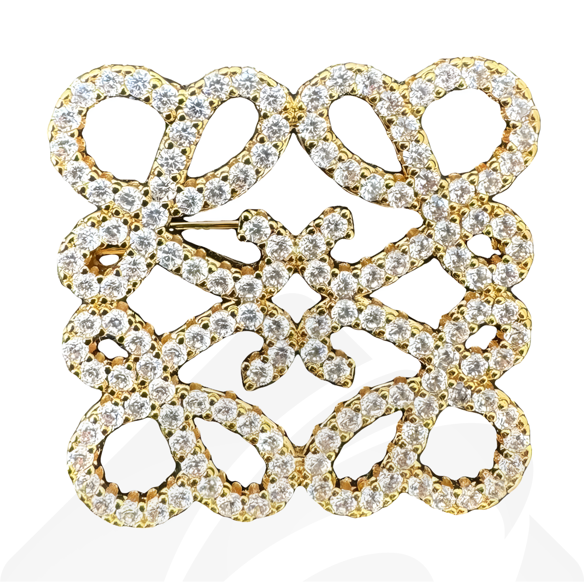 ロエベ アナグラム ブローチ  素材:クリスタル 色:ゴールド