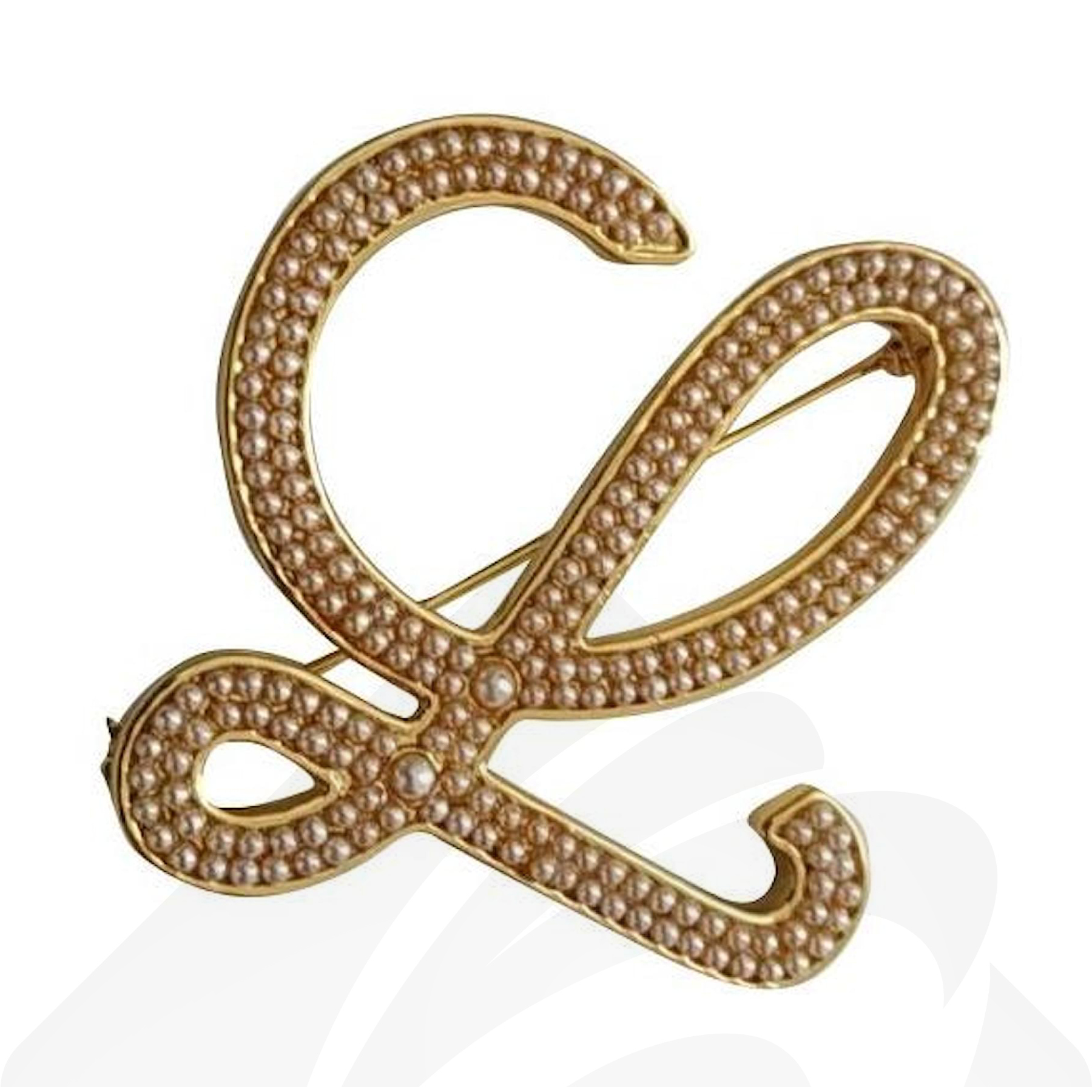 ロエベ Lブローチ  素材:ゴールド 色:ゴールド