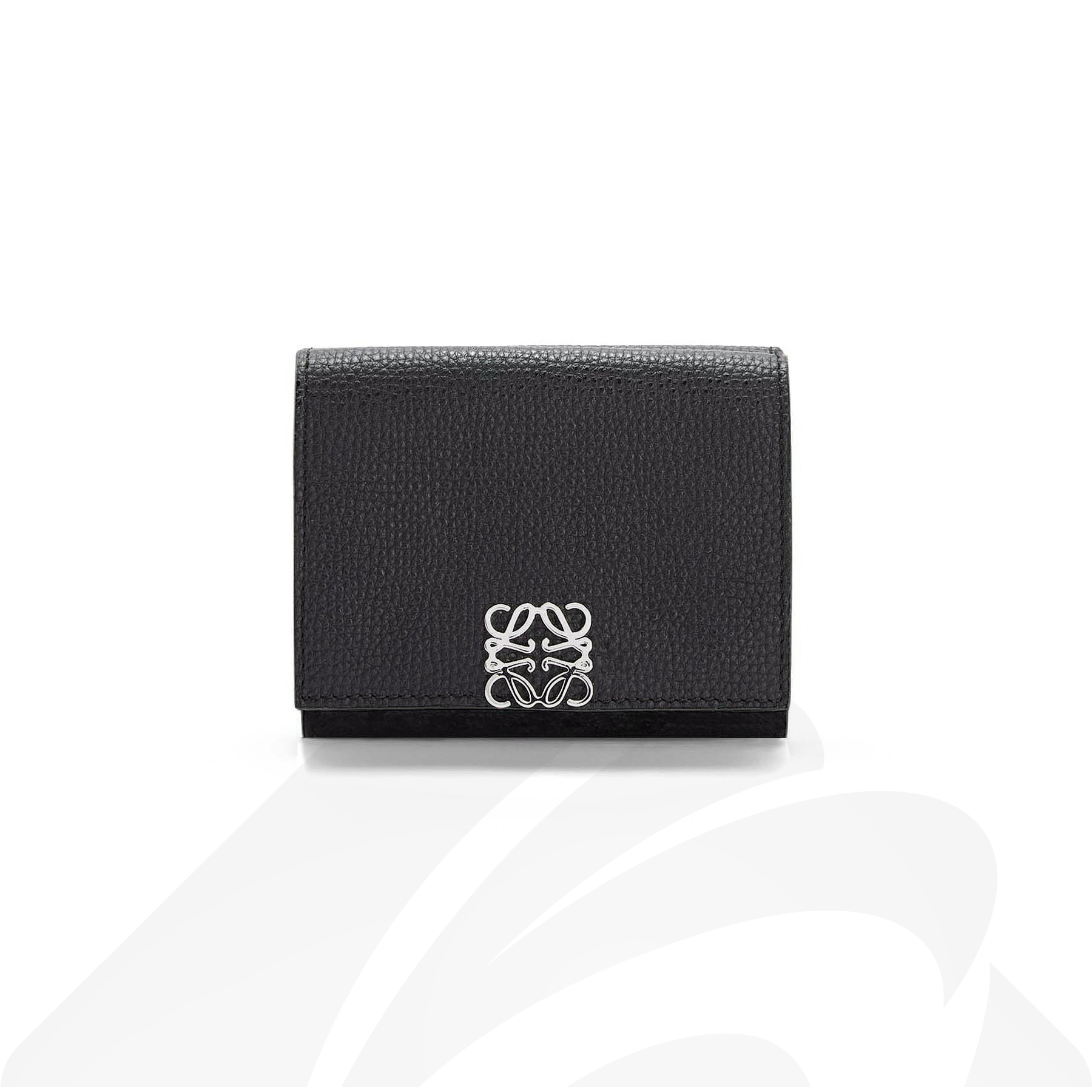 ロエベ アナグラム トライフォールド ウォレット  素材:ペブルグレインカーフレザー 色:ブラック