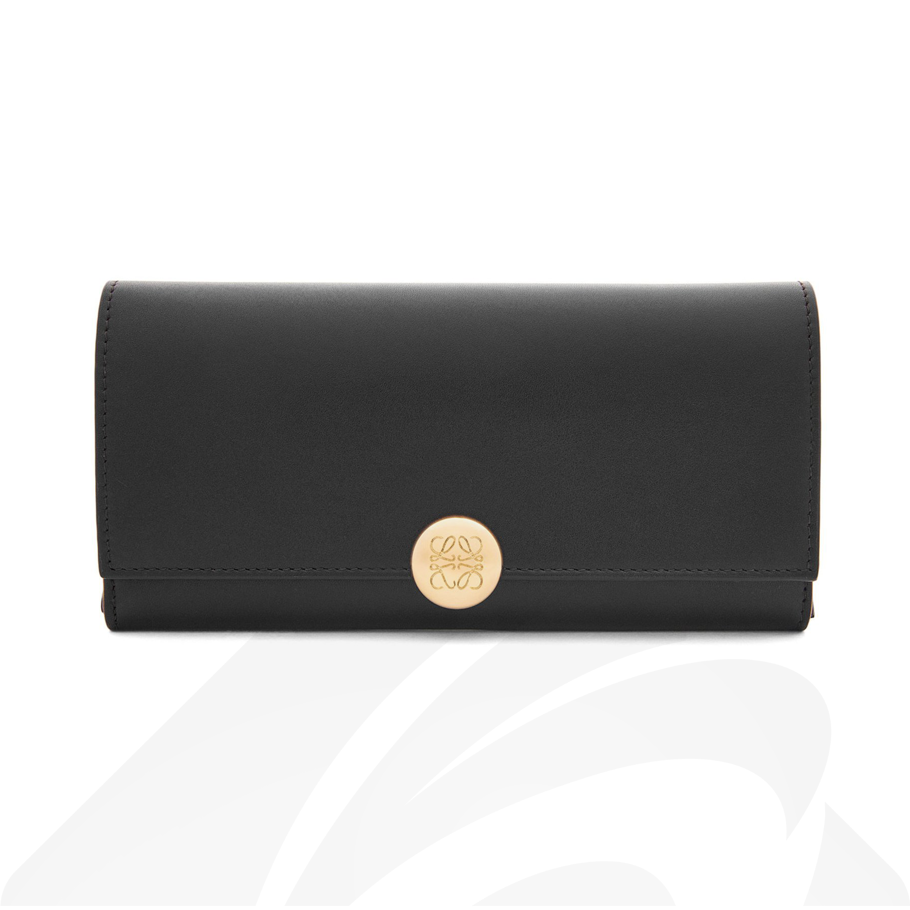 ロエベ ぺブル コンティネンタル ウォレット  素材:シャイニーナパカーフレザー 色:ブラック