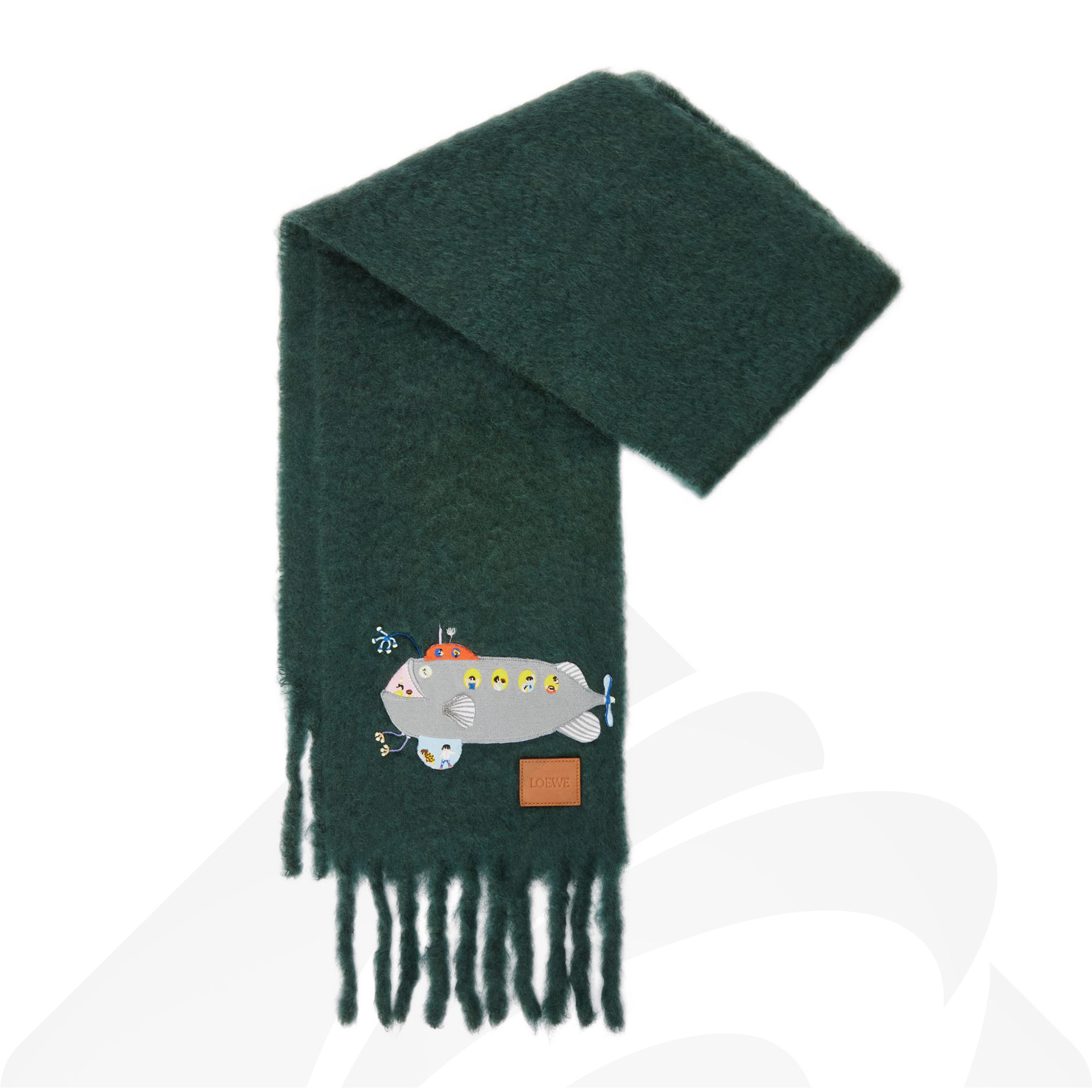 ロエベ サブマリン スカーフ  素材:モヘア/ウール/ナイロン 色:ディープフォレスト
