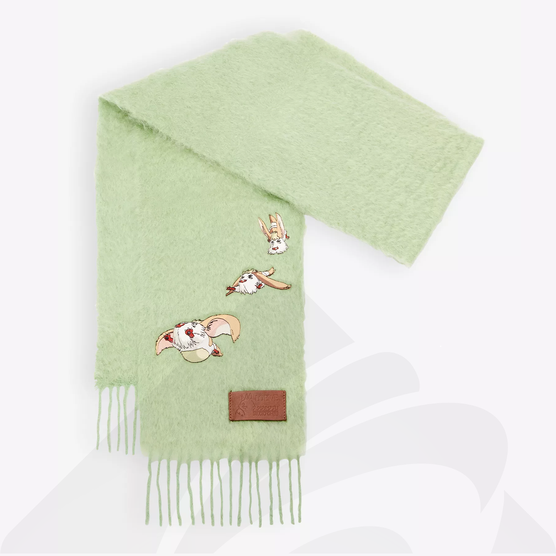 ロエベ ロエベ×スタジオジブリ スカーフ  素材:モヘア/ウール/ナイロン 色:グリーン