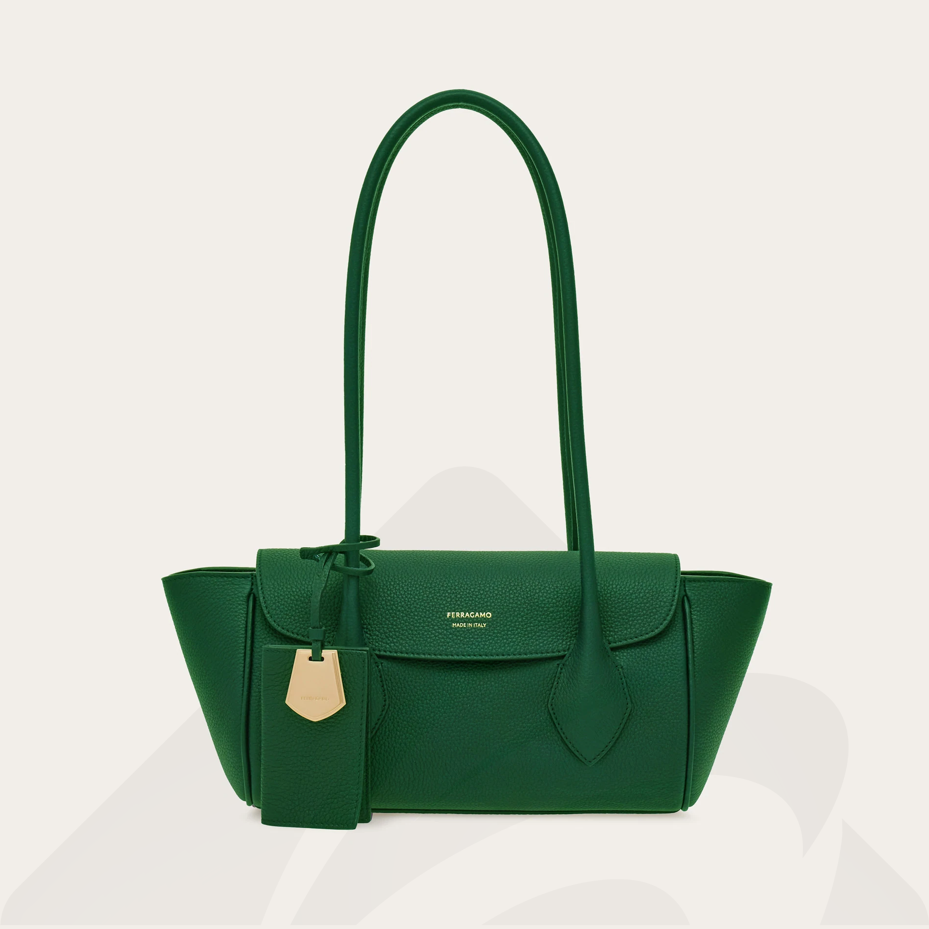 フェラガモ East-West トートバッグ (S)  素材:カーフ 色:グリーン