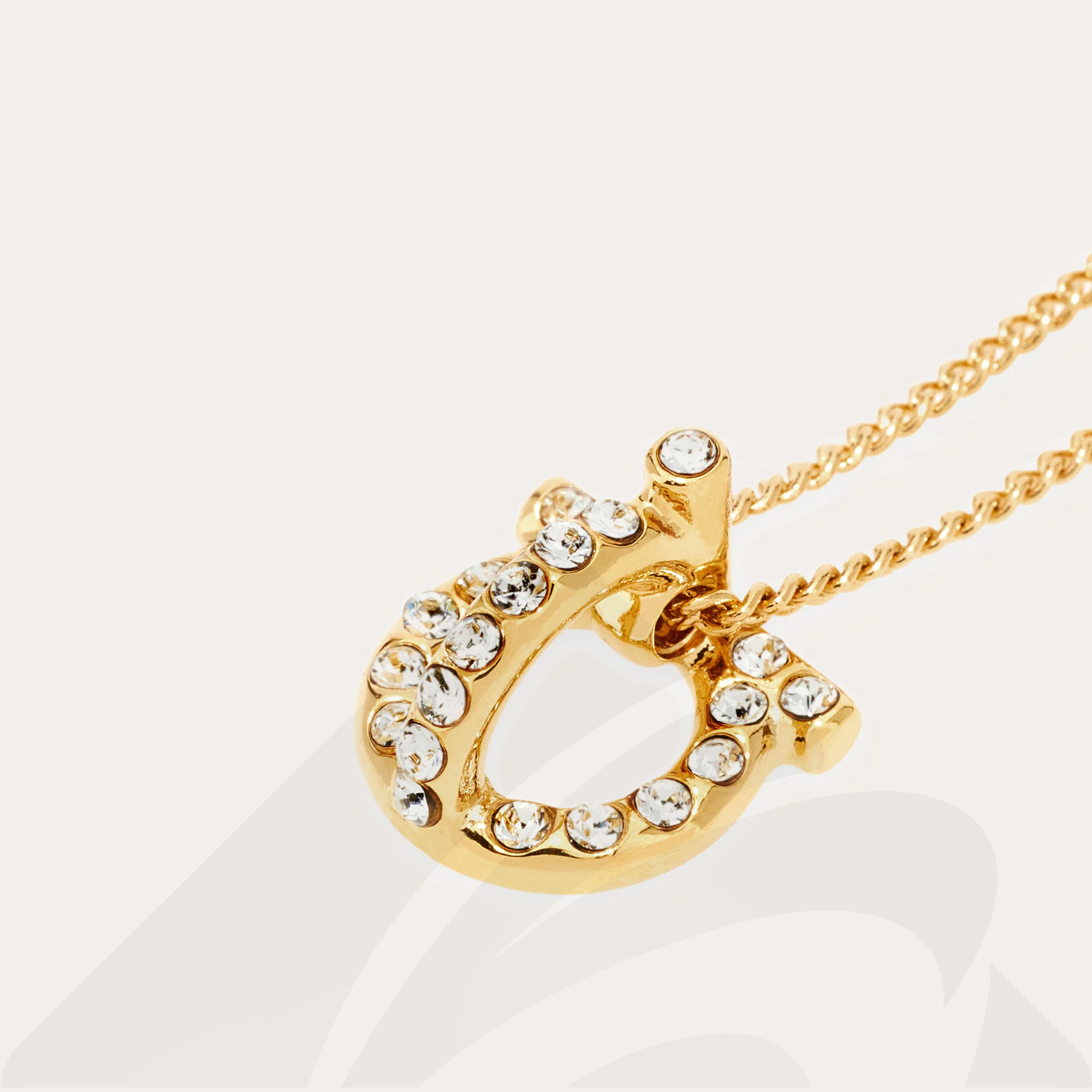 フェラガモ ガンチーニ 3Dクリスタルネックレス  素材:真鍮/クリスタル 色:ゴールド/クリスタル