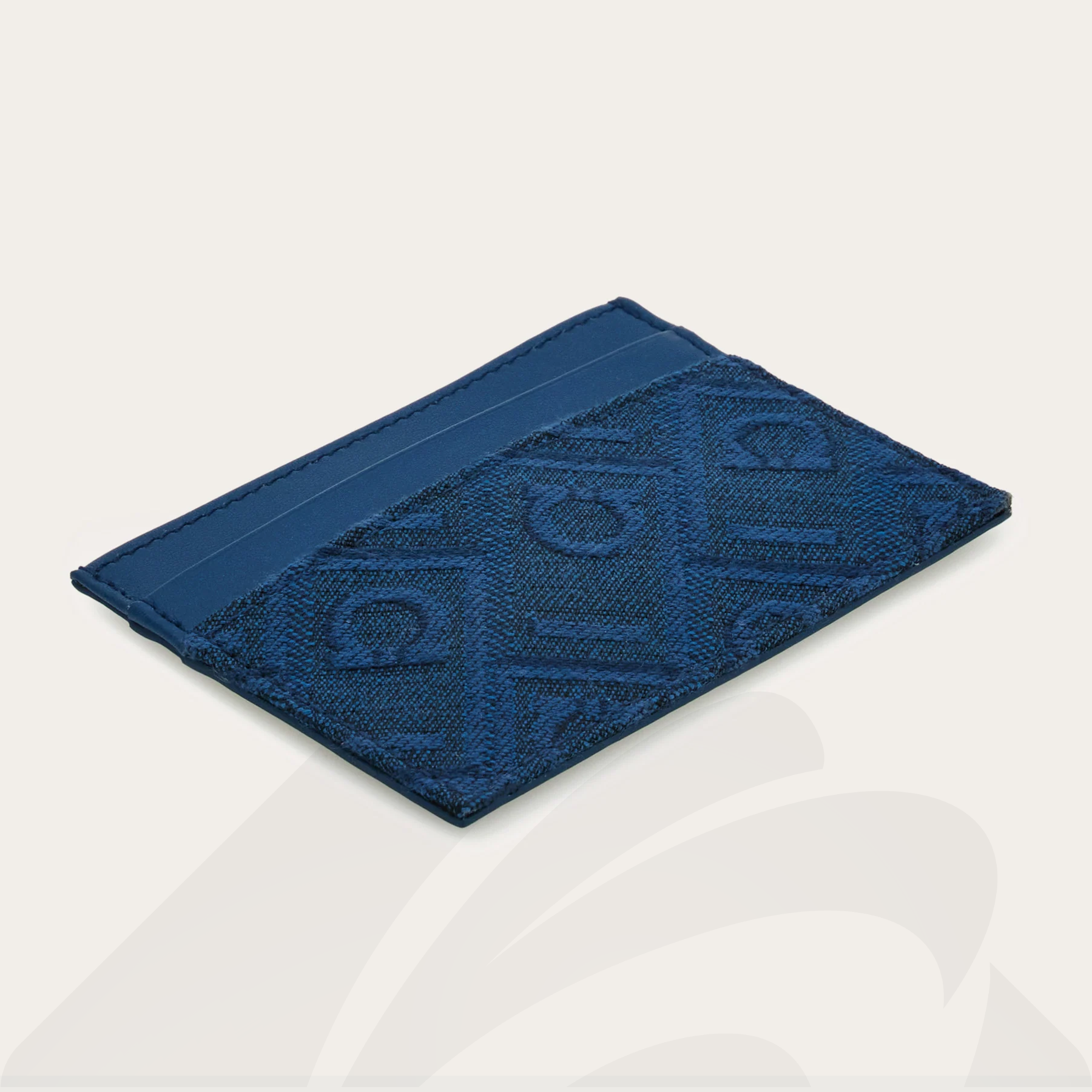 フェラガモ ガンチーニモノグラム カードケース  素材:カーフ/ファブリック 色:デニム