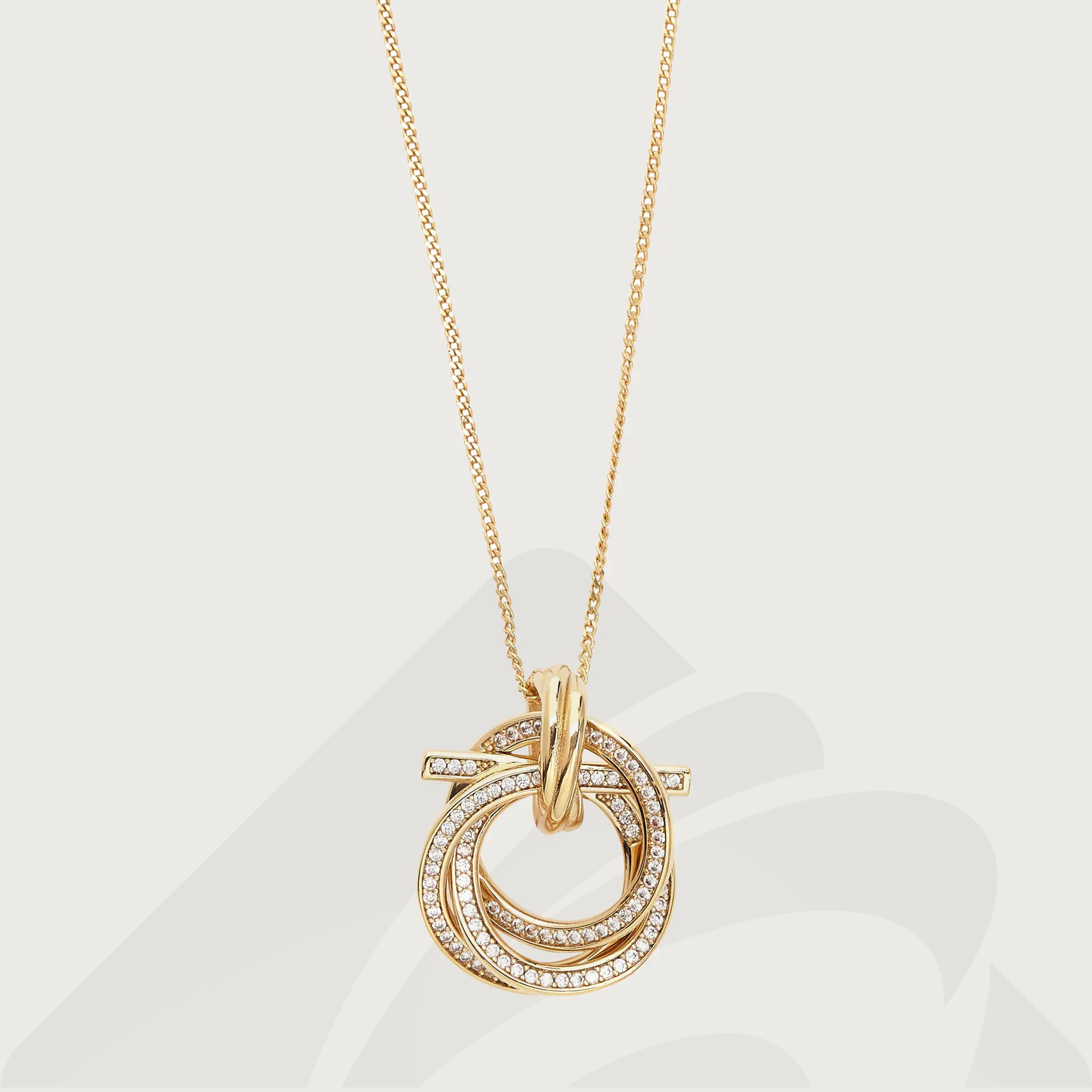 フェラガモ ガンチーニ ネックレス  素材:真鍮/クリスタル 色:ゴールド/クリスタル