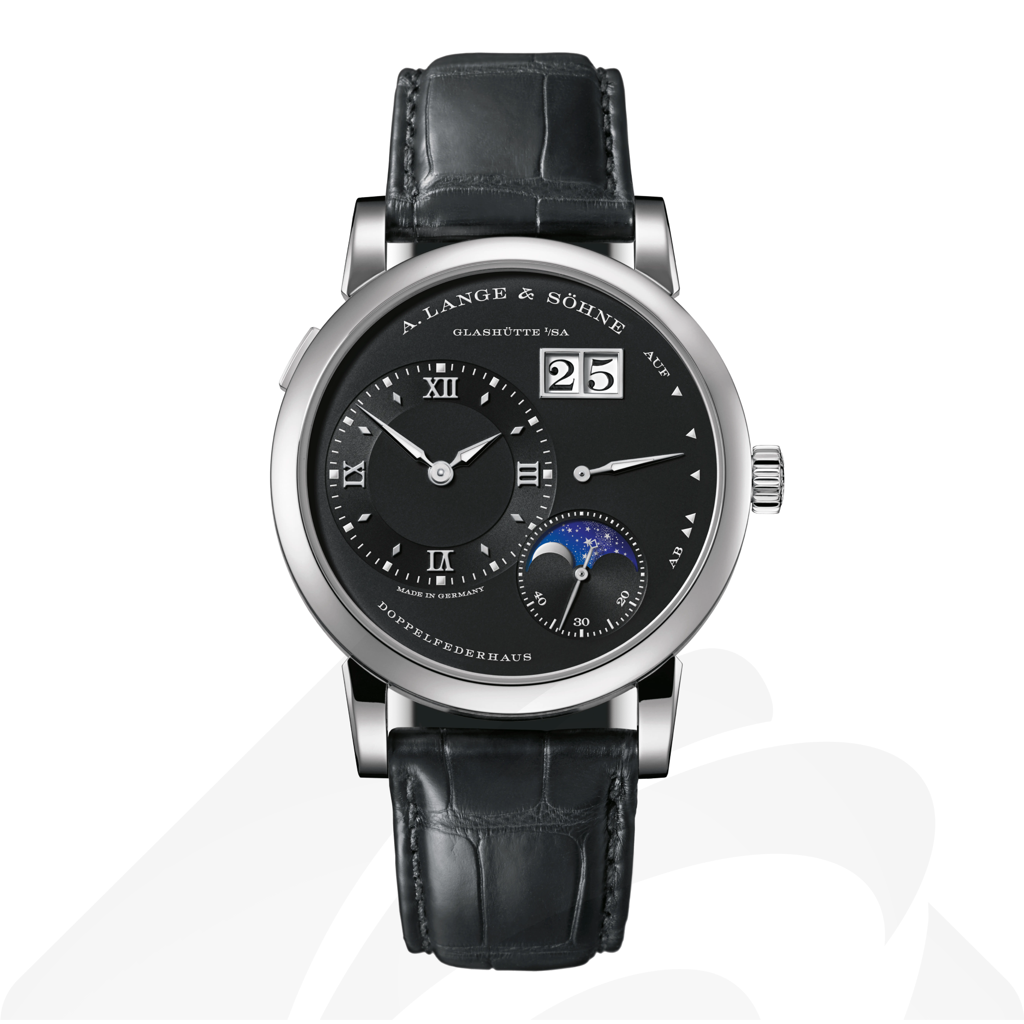 A.ランゲ&ゾーネ ランゲ1･ムーンフェイズ  素材:18Kホワイトゴールド 色:ブラック