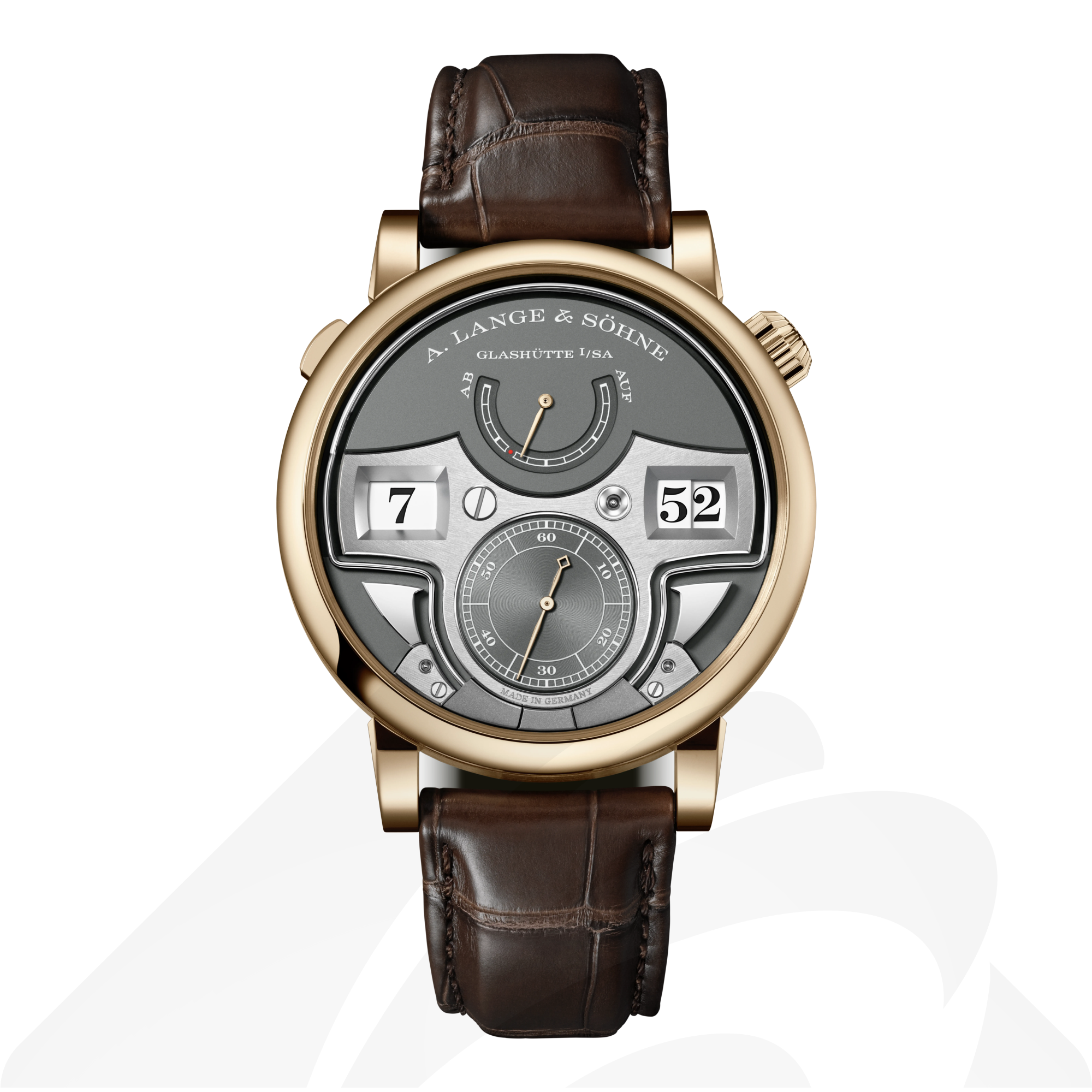 A.ランゲ&ゾーネ ツァイトヴェルク・ミニッツリピーター・ハニーゴールド  素材:18Kハニーゴールド(HONEYGOLD®) 色:
グレー