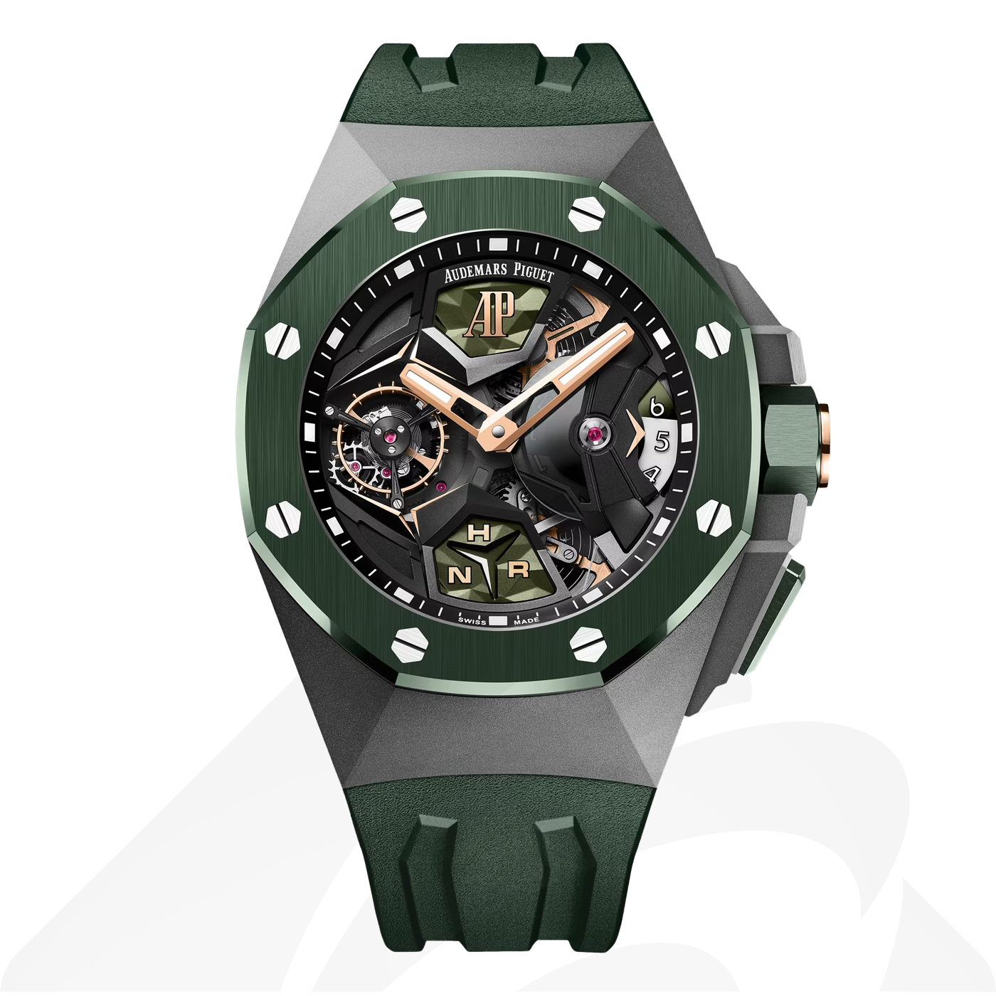 オーデマ ピゲ ロイヤル オーク コンセプト フライング トゥールビヨン GMT 素材:チタン 色:ブラック/グリーン