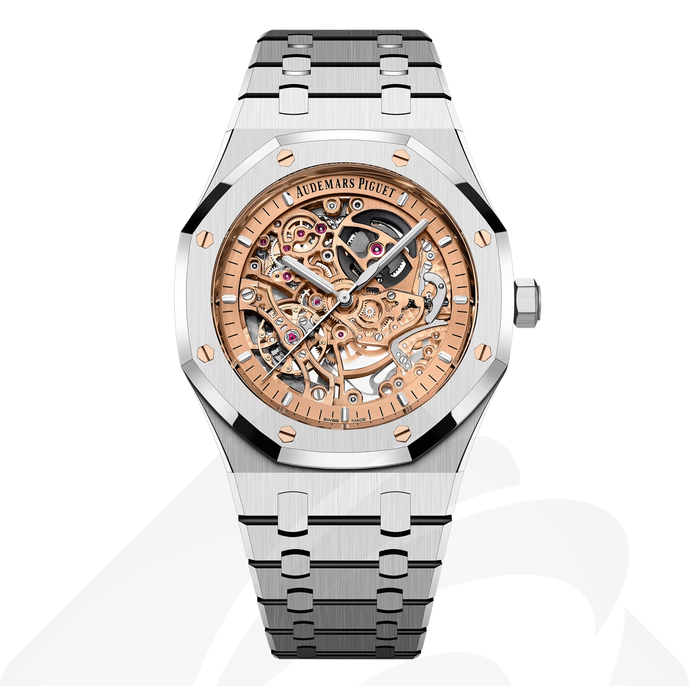 オーデマ ピゲ ロイヤル オーク ダブル バランスホイール オープンワーク 素材:ステンレススティール 色:ピンクゴールド