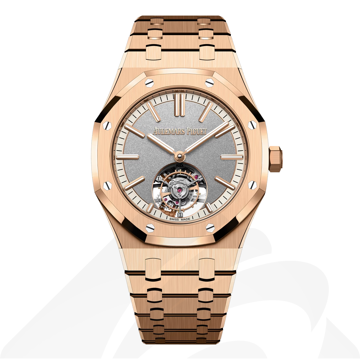 オーデマ ピゲ ロイヤル オーク フライング トゥールビヨン 素材:18Kピンクゴールド 色:グレー