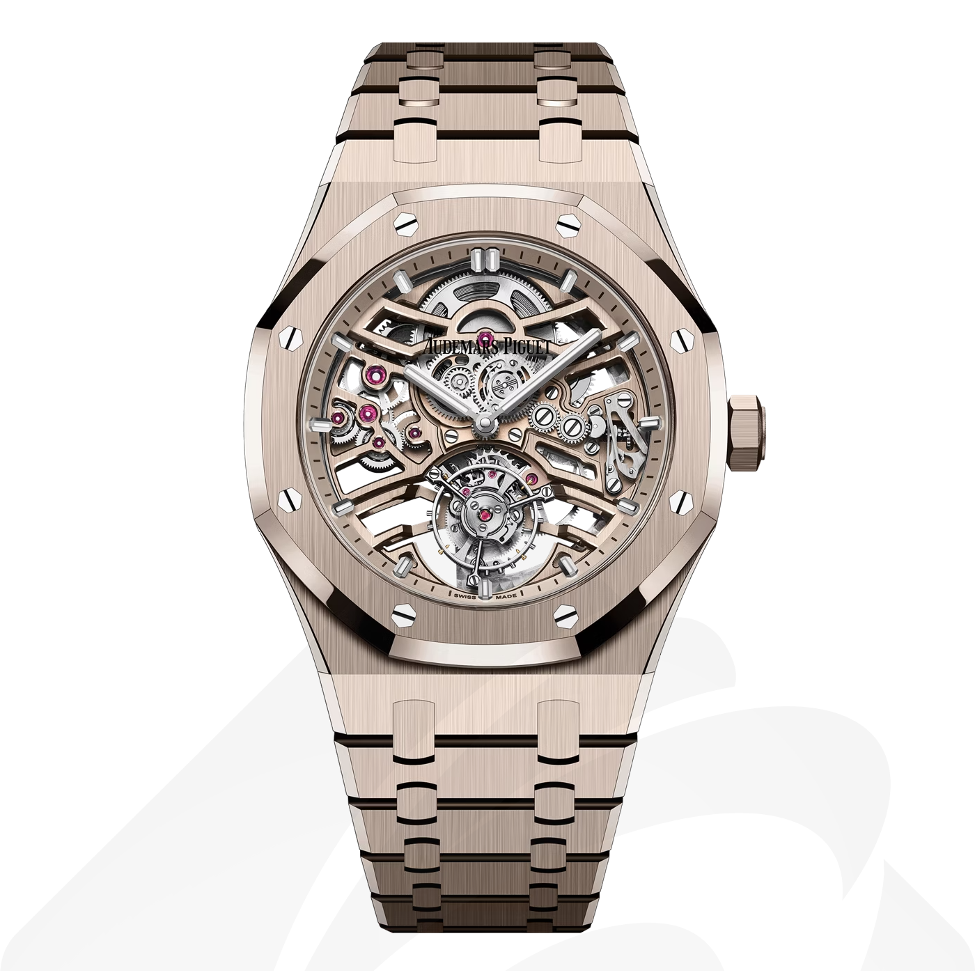 オーデマ ピゲ ロイヤル オーク フライング トゥールビヨン オープンワーク 素材:18Kサンドゴールド 色:サンドゴールドカラー/ホワイトゴールド