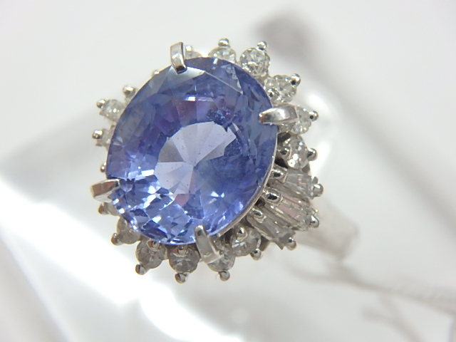 pt900サファイアリング 3.99ct 0.39ct