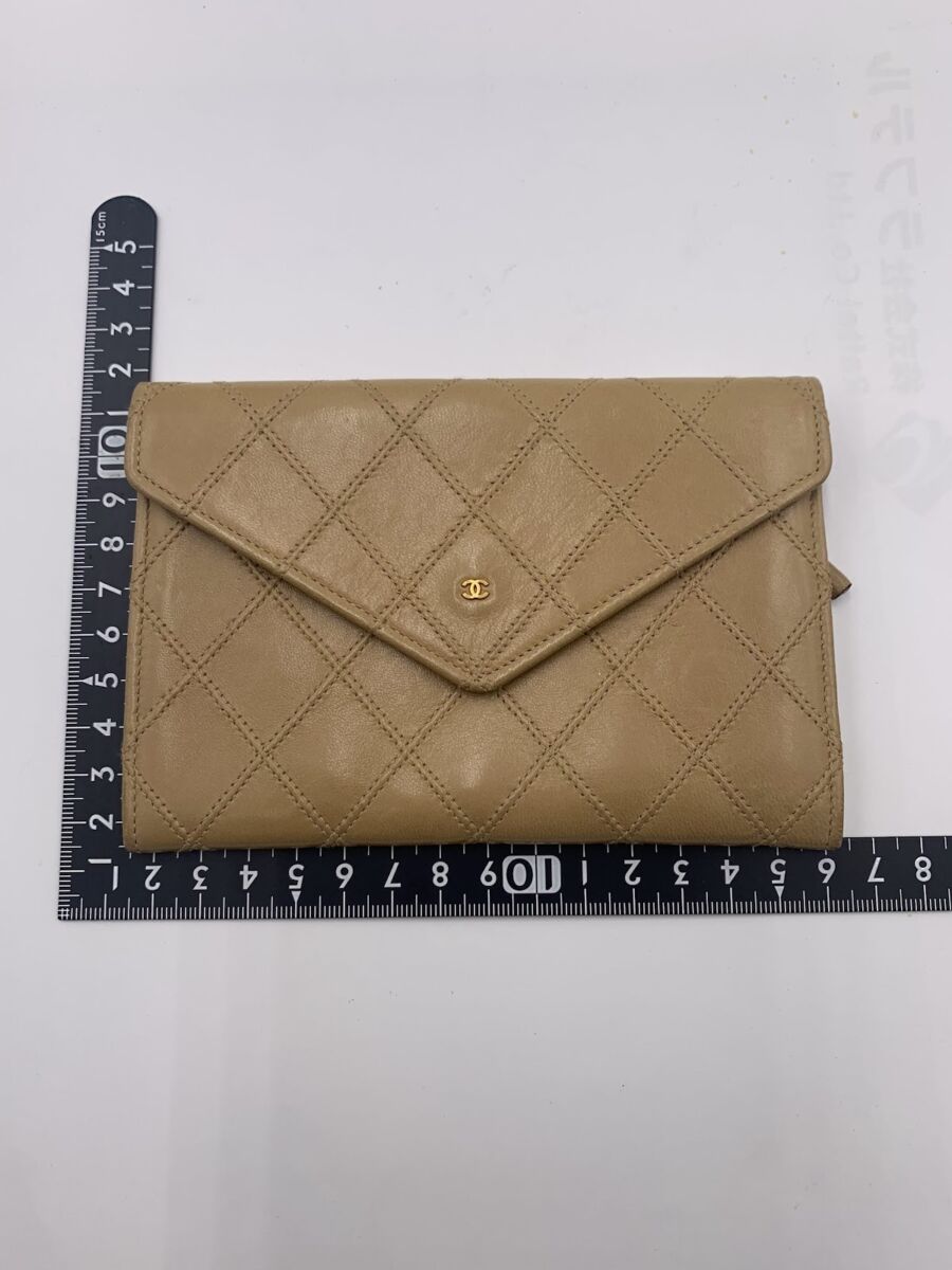CHANEL ビコローレステッチミニココマークプレートウォレット