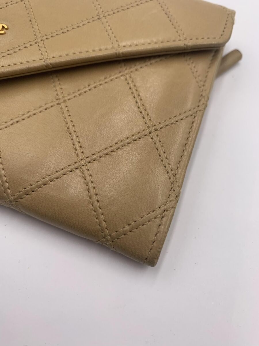 CHANEL ビコローレステッチミニココマークプレートウォレット