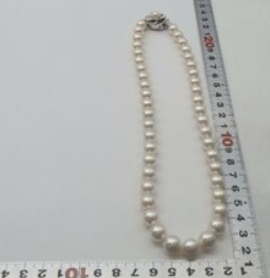 パール ネックレス K14WG 約59.7g 丸玉9.5㎜ 真珠 アクセサリー 箱