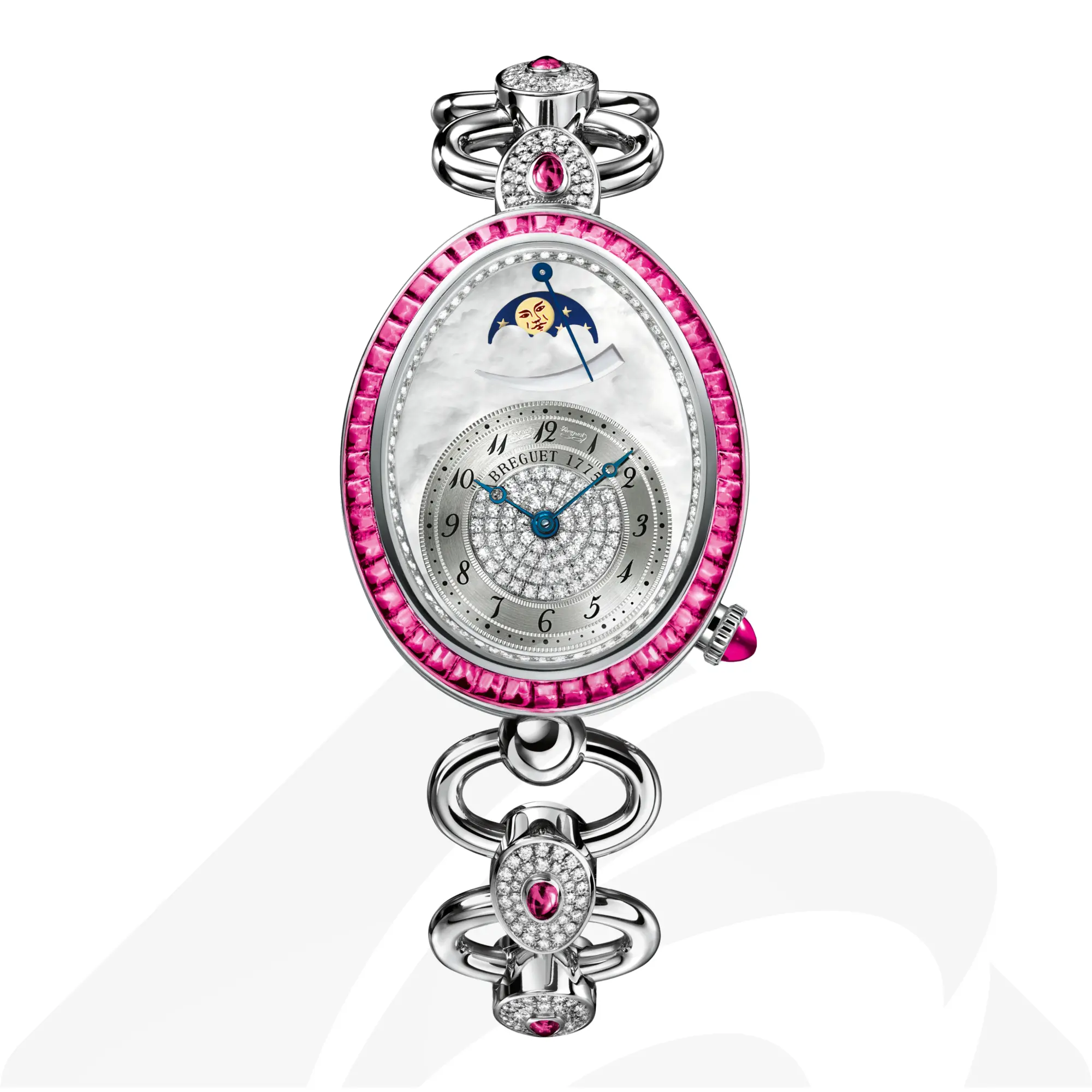 ブレゲ Reine de Naples Phase de Lune 8909 素材:18Kホワイトゴールド 色:ホワイトマザーオブパール