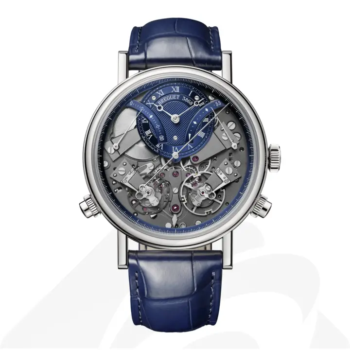 ブレゲ Tradition Chronographe 7077  素材:18Kホワイトゴールド 色:ブルー