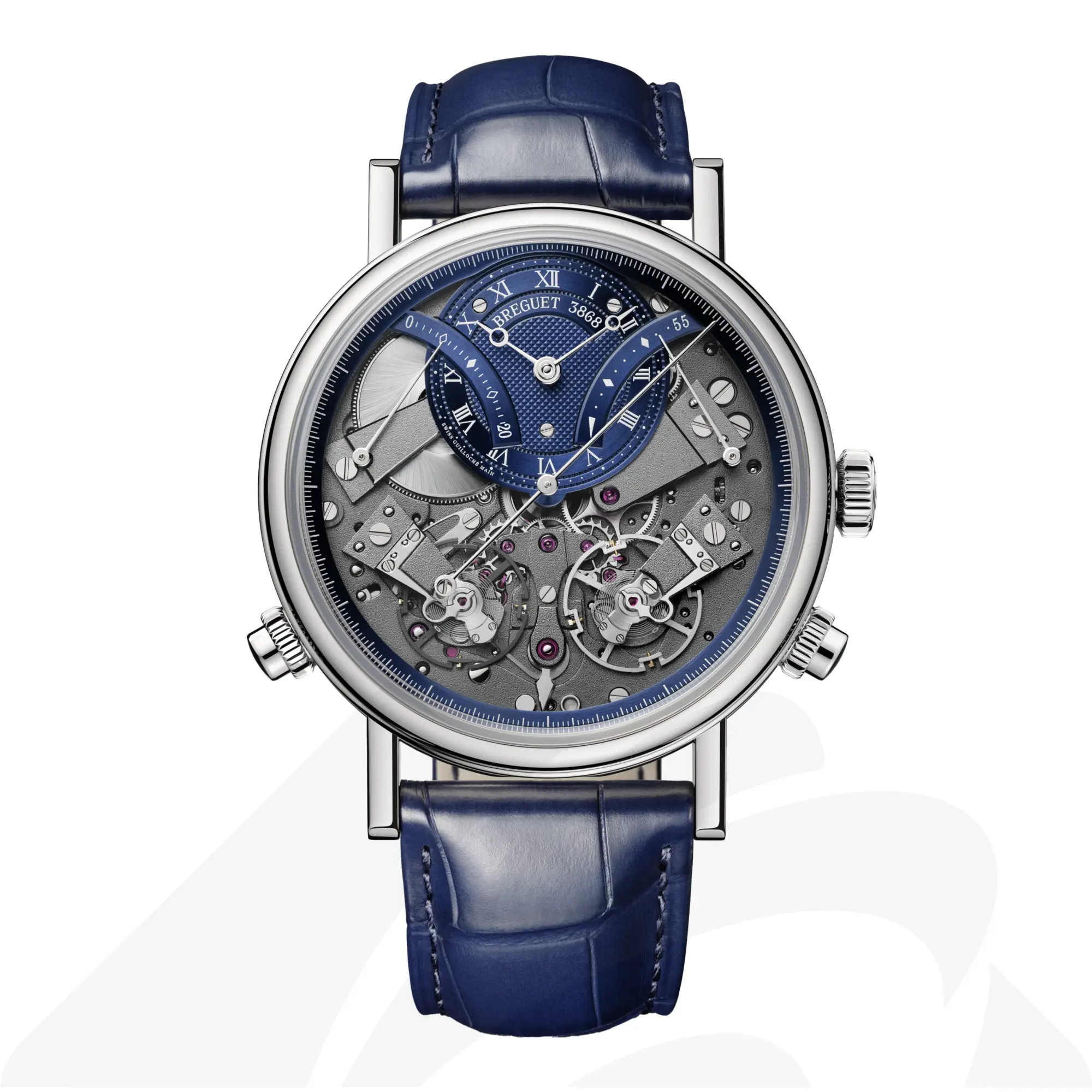 ブレゲ Tradition Chronographe 7077 素材:18Kホワイトゴールド 色:ブルー