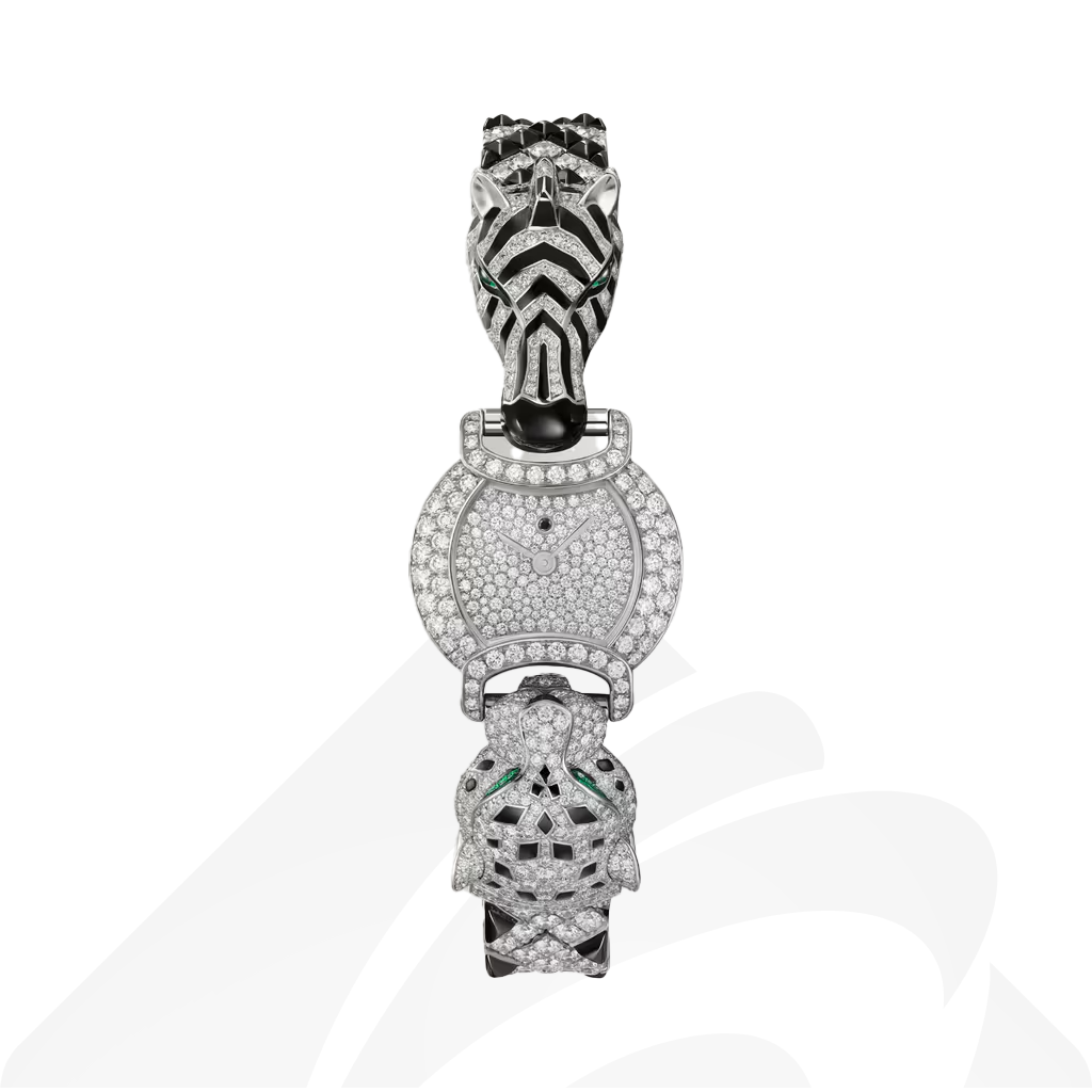 カルティエ Animal Jewelry Watch  素材:ホワイトゴールド／エメラルド 色:ダイヤモンド