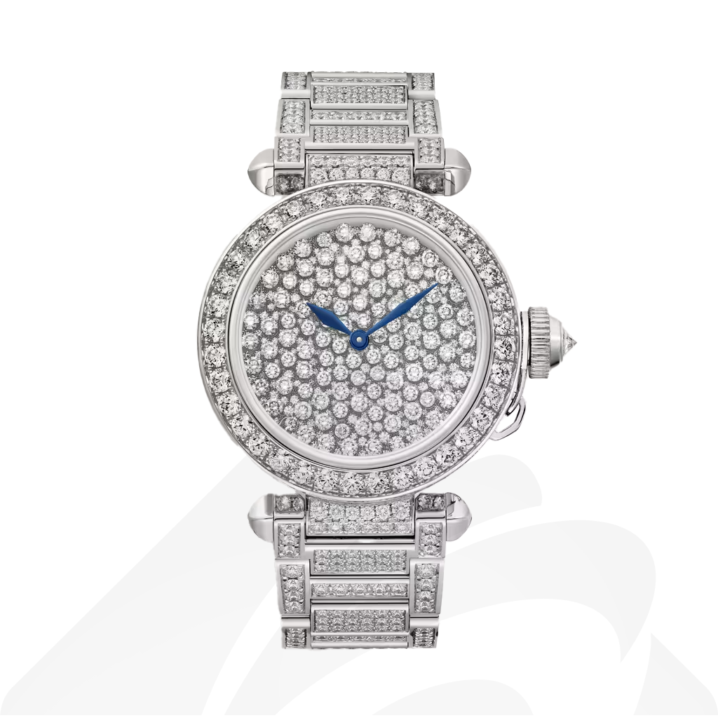 カルティエ Pasha de Cartier Serti Vibrant watch  素材:ロジウム加工ホワイトゴールド 色:ダイヤモンド