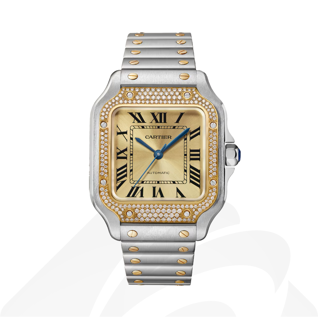 カルティエ Santos de Cartier watch  素材:18Kイエローゴールド 色:ゴールドサンレイ