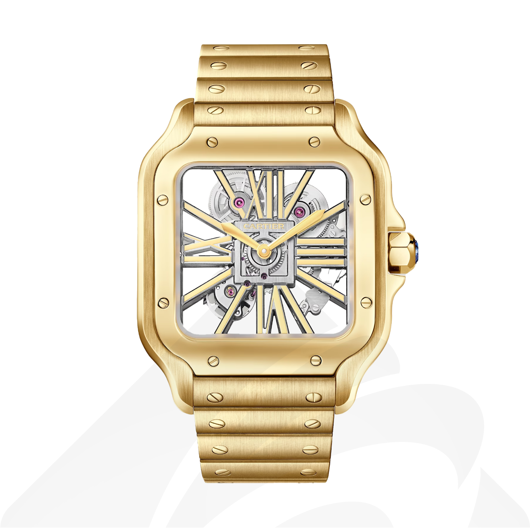 カルティエ Santos de Cartier watch  素材:イエローゴールド 色:スケルトン