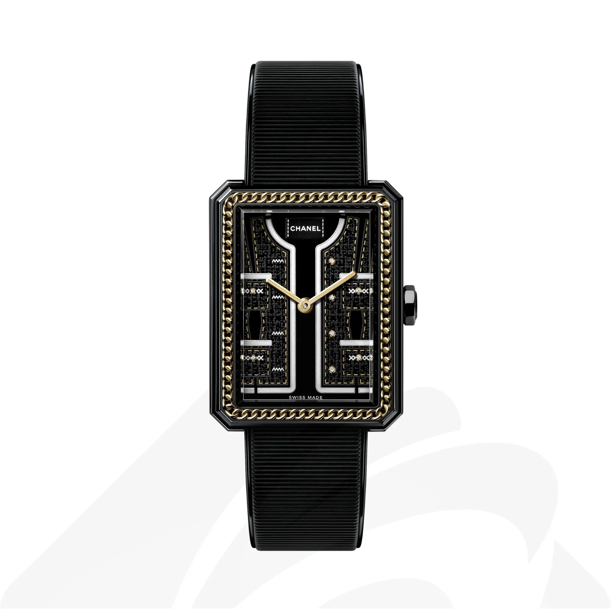 シャネル ボーイフレンド クチュール 素材:ステンレススティール 色:ブラック