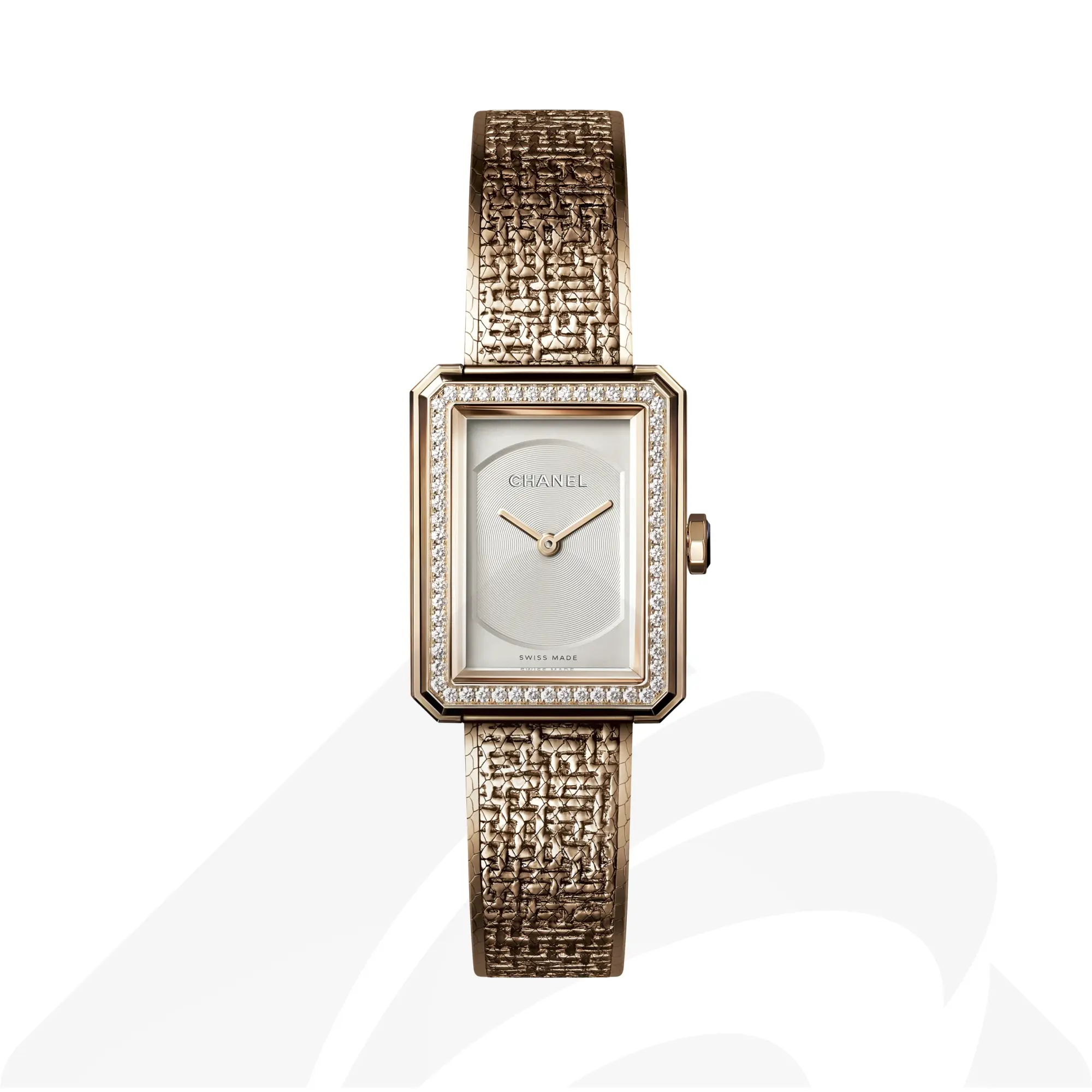 シャネル ボーイフレンド ツイード 素材:18Kベージュゴールド 色:オパール ホワイト