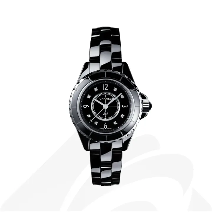 シャネル J12, 29mm  素材:高耐性ブラック セラミック、ステンレススティール 色:ブラック