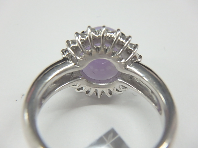 Pt900 リング 総重量9.1g ヒスイ4.51ct ダイヤ0.43ct