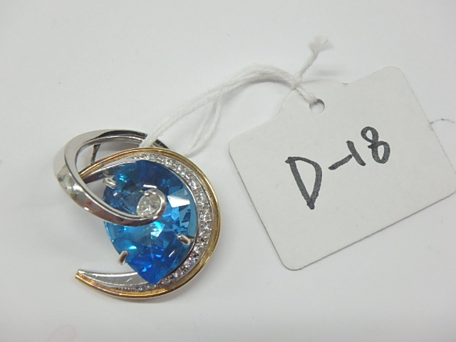 k18 pt900 ブルトパーズ 14.4g 9.57ct 0.31ct